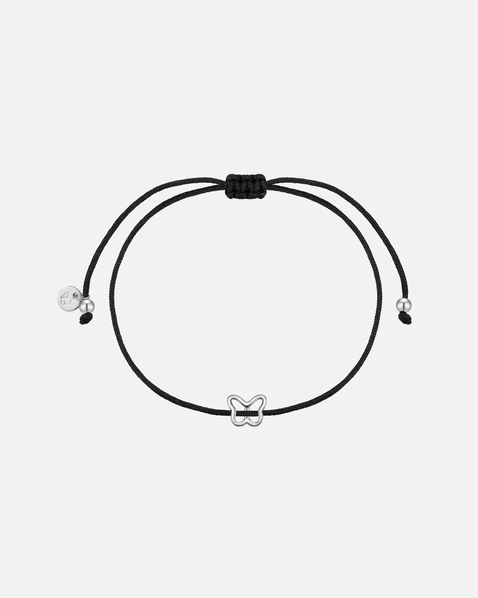 Bracelet pour Femme Glanzstücke München Bracelet Papillon en Argent Sterling en argent avec Bracelet Textile Réglable 15,0 - 22,0 cm