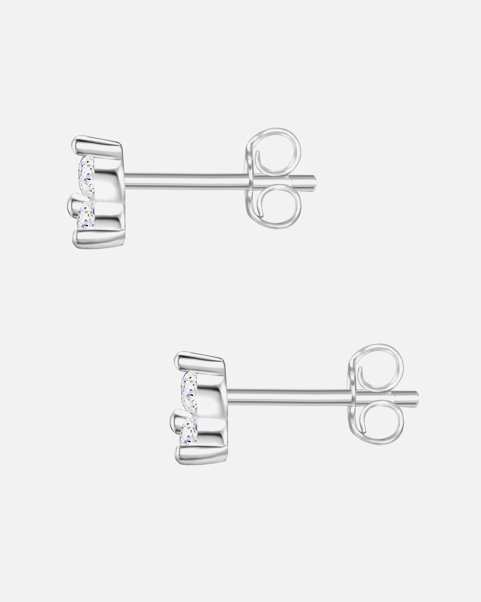 Boucles d'oreilles pour Femme Glanzstücke München Puces d'oreilles en argent Argent sterling Oxyde de zirconium (CZ) en Or jaune argent