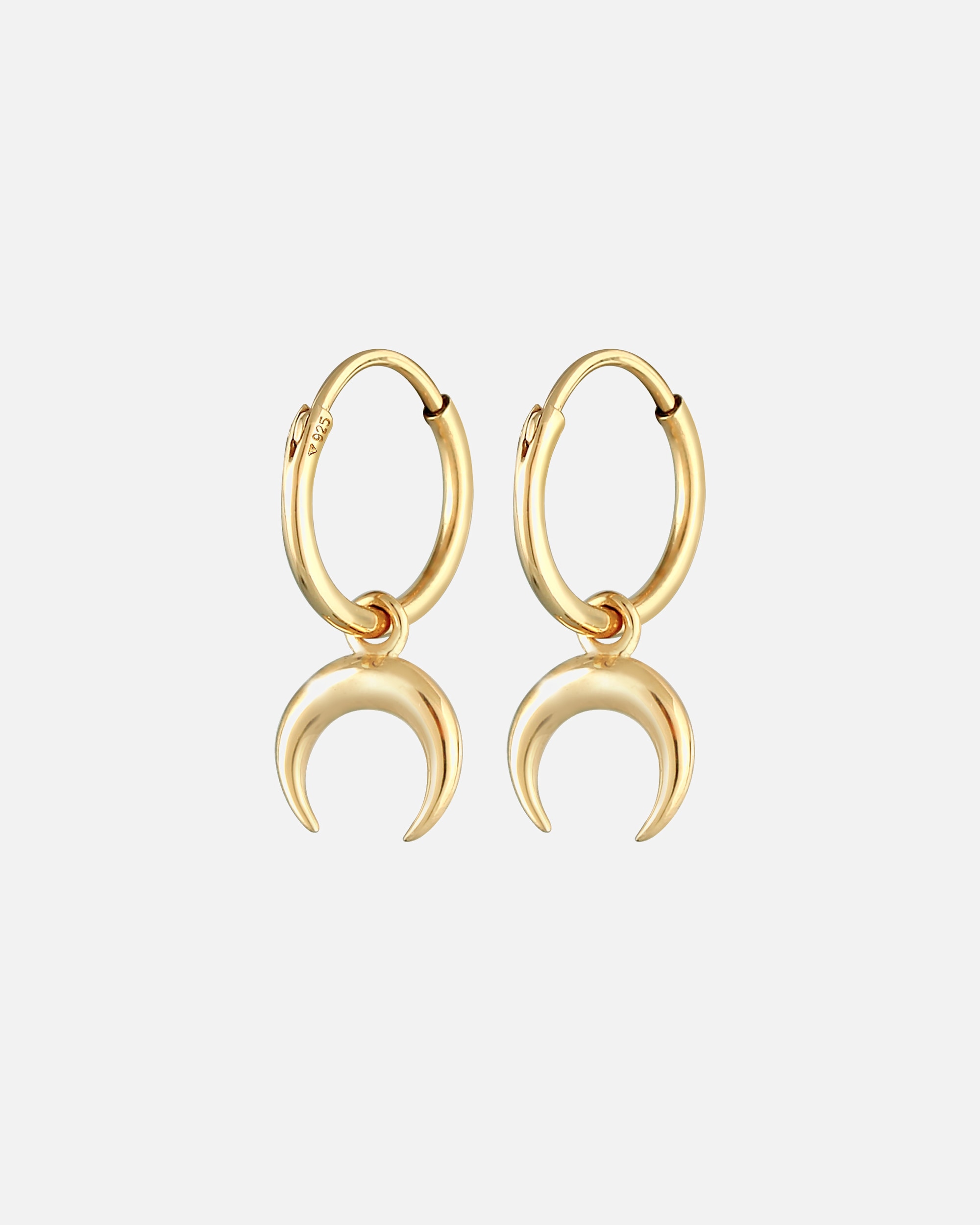 Créoles pour Femme Elli Créoles pendentif Lune astro croissant Argent 925 goldfarben