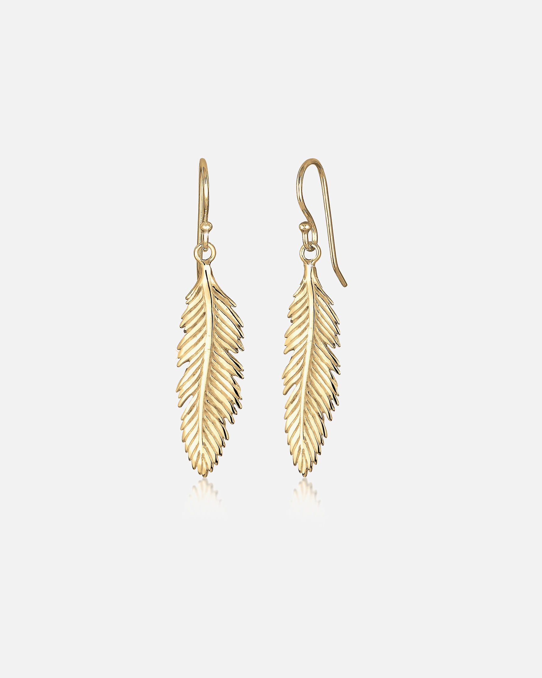 Boucles d'oreilles pour Femme Elli Femmes Pendentif d'oreilles Plume Boho en Argent Sterling 925 goldfarben