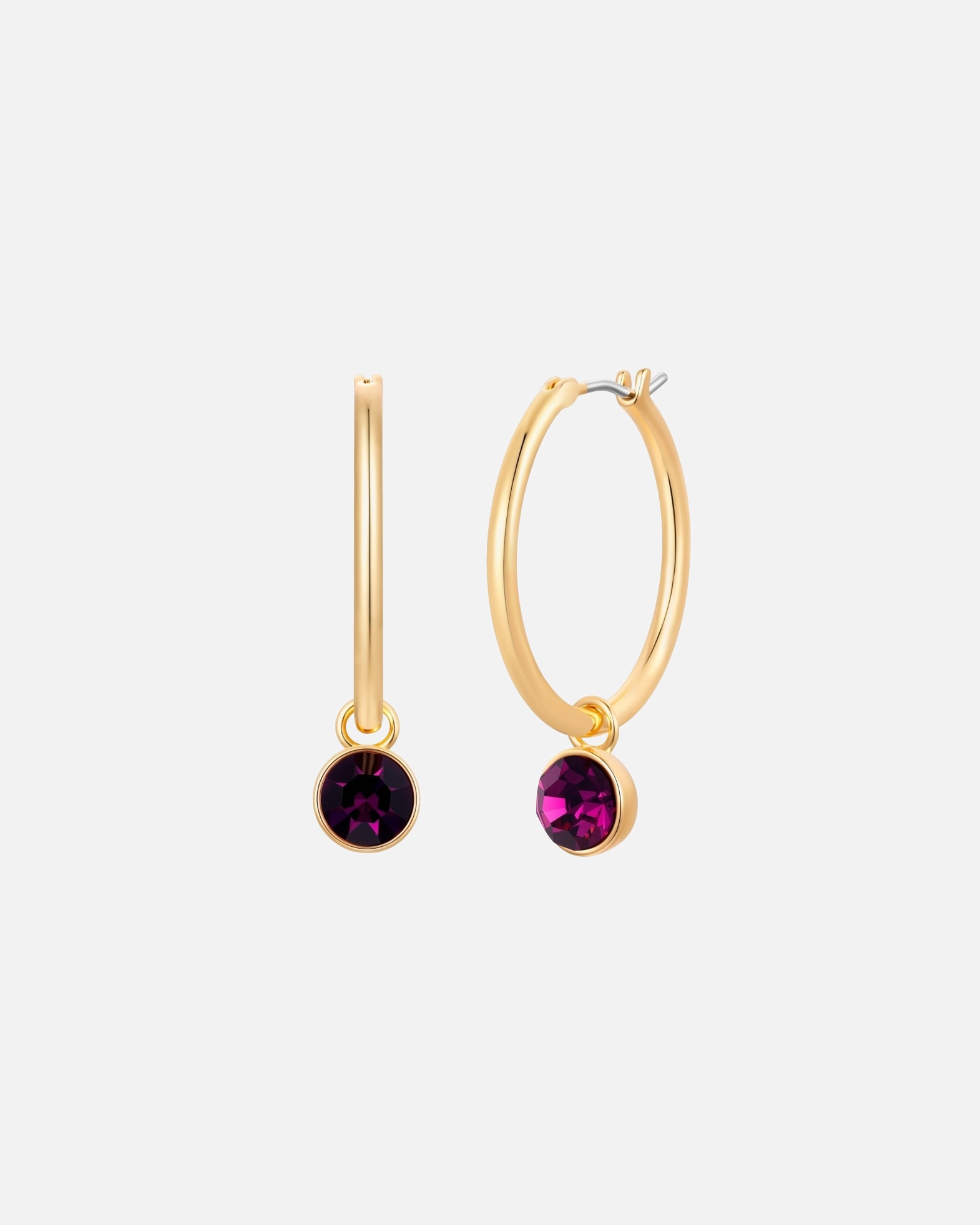 Créoles pour Femme Lulu & Jane Créoles en laiton en Or avec Cristal 31,5 mm