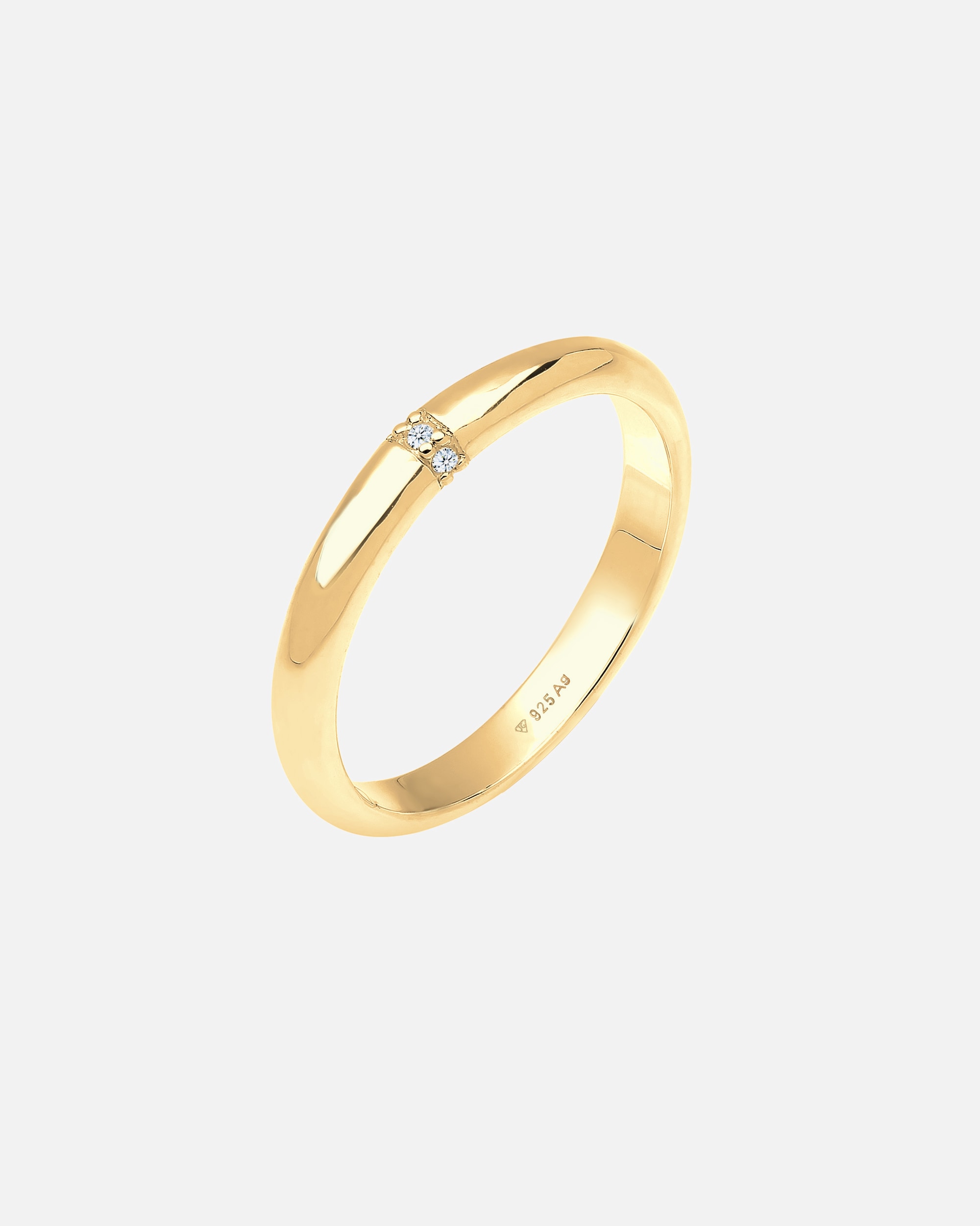 Bague pour Femme Elli DIAMONDS Diamant 0.045 ct. Classique fiançailles 925 Argent 52