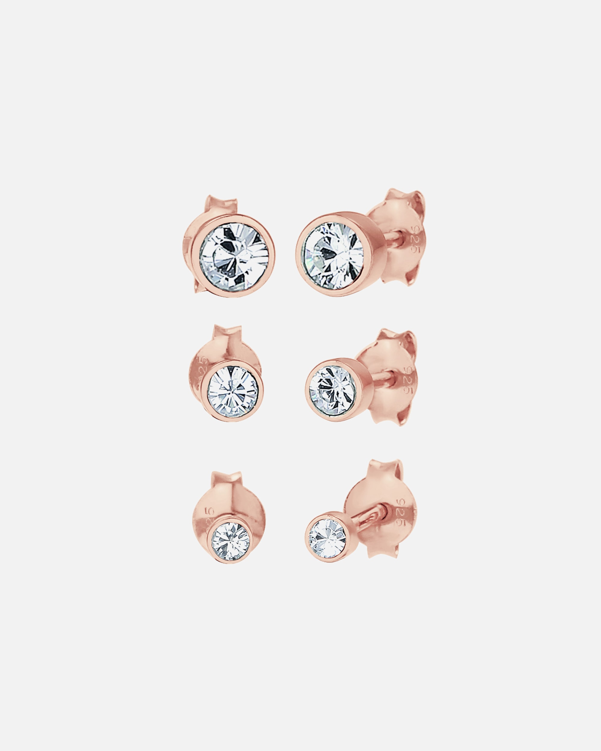 Boucles d'oreilles pour Femme Elli Set de prises Cristaux Basique Argent 925 rosefarben