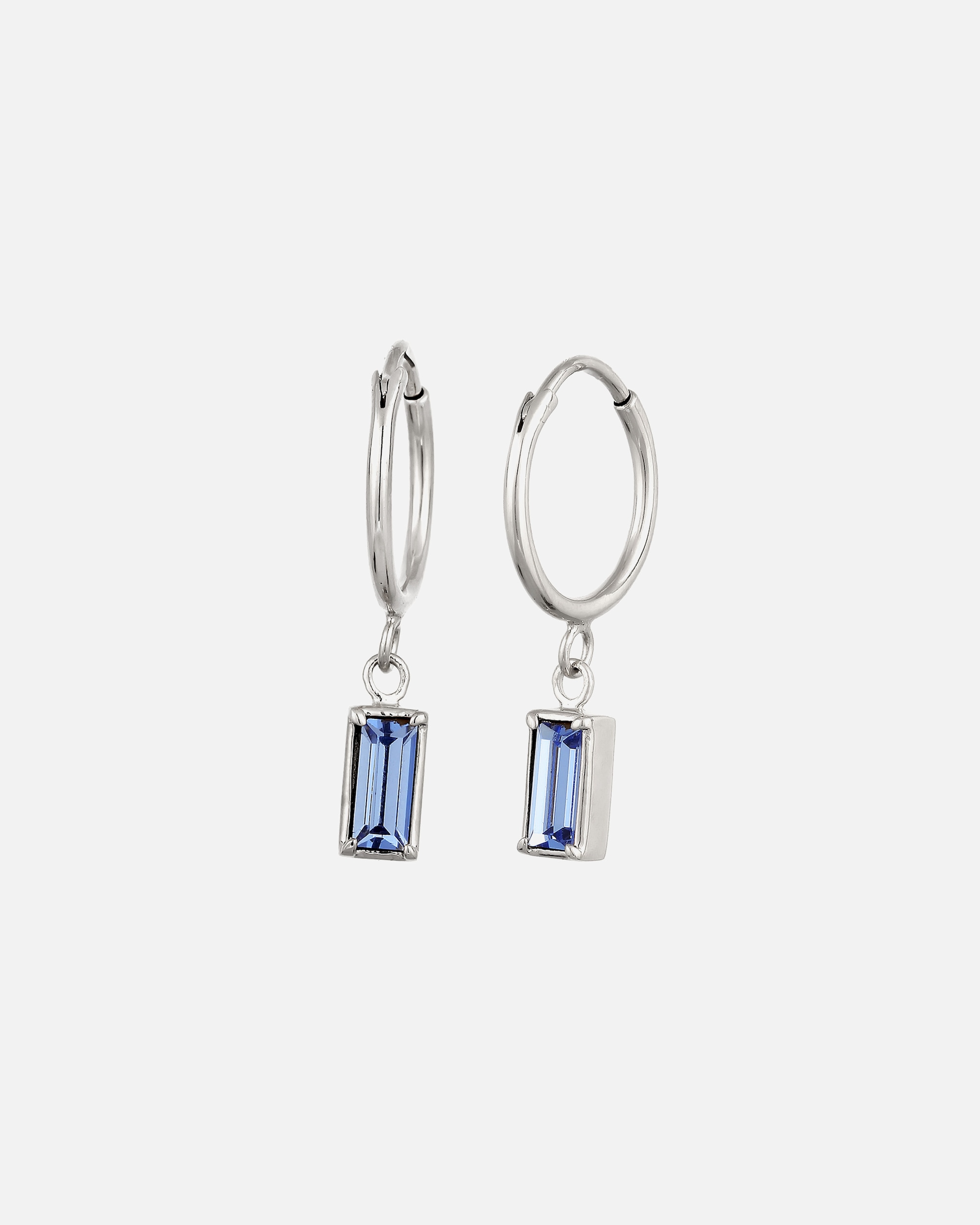 Boucles d'oreilles pour Femme Elli Créole rectangle Cristaux de verre Bleu 925 Sterling Silver silberfarben
