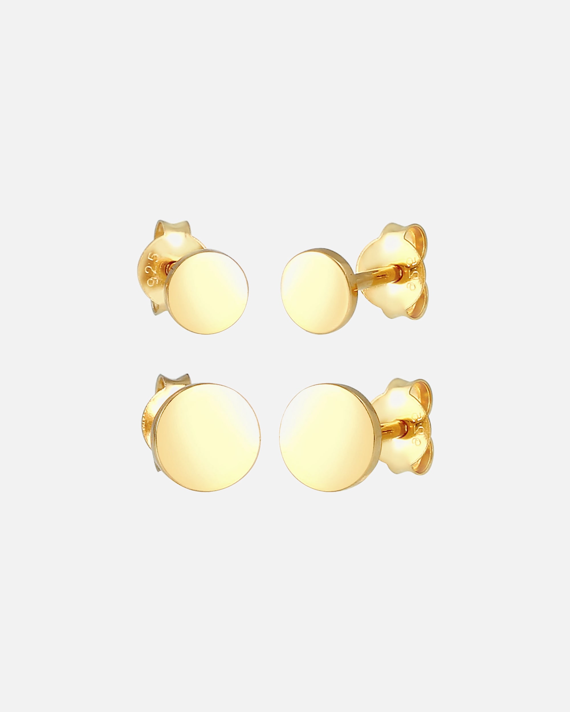 Boucles d'oreilles pour Femme Elli Disque plaquette cercle basique Set de 2 pièces Argent 925 goldfarben