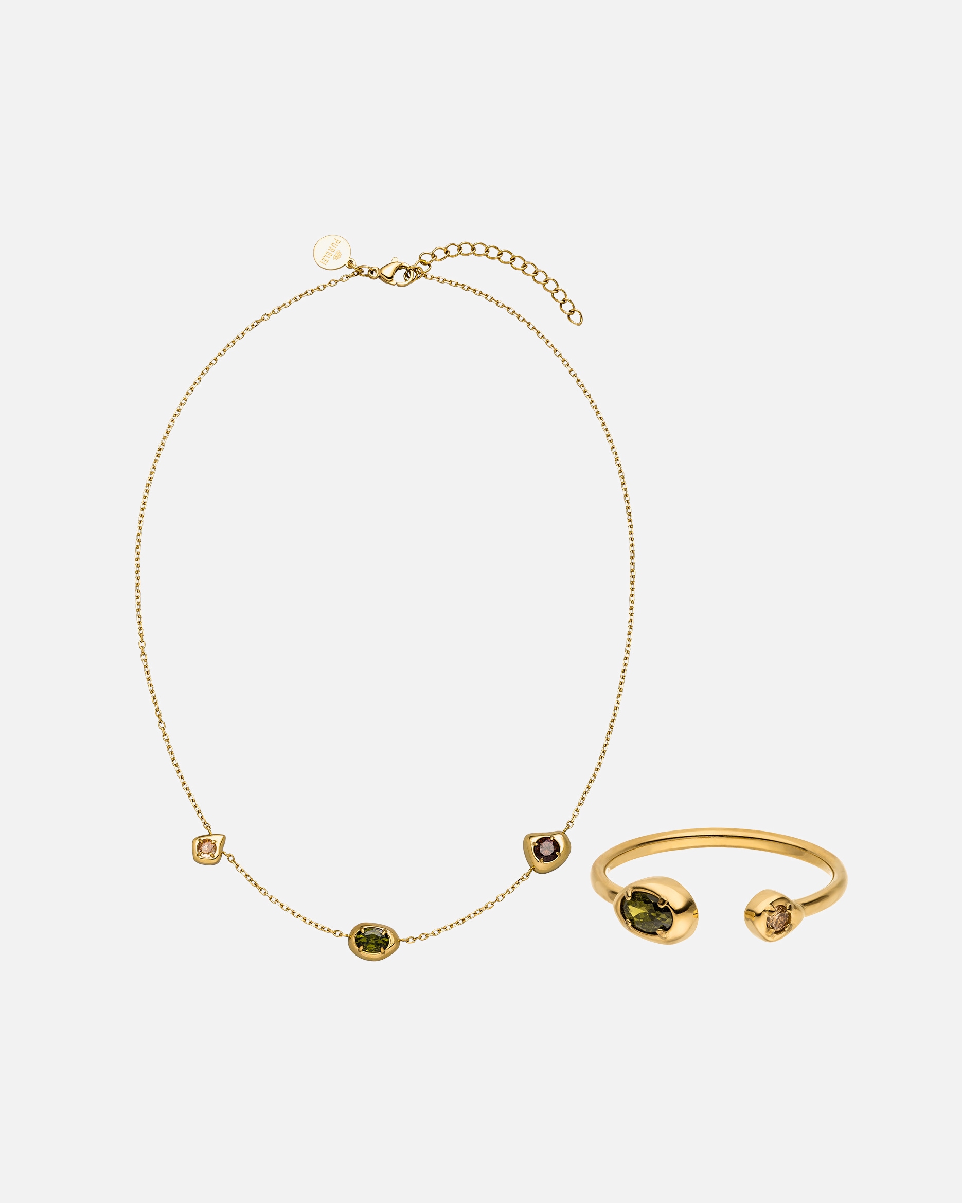 Parure de bijoux pour Unisexe Purelei Illume Ensemble de bijoux 100% acier inoxydable Or