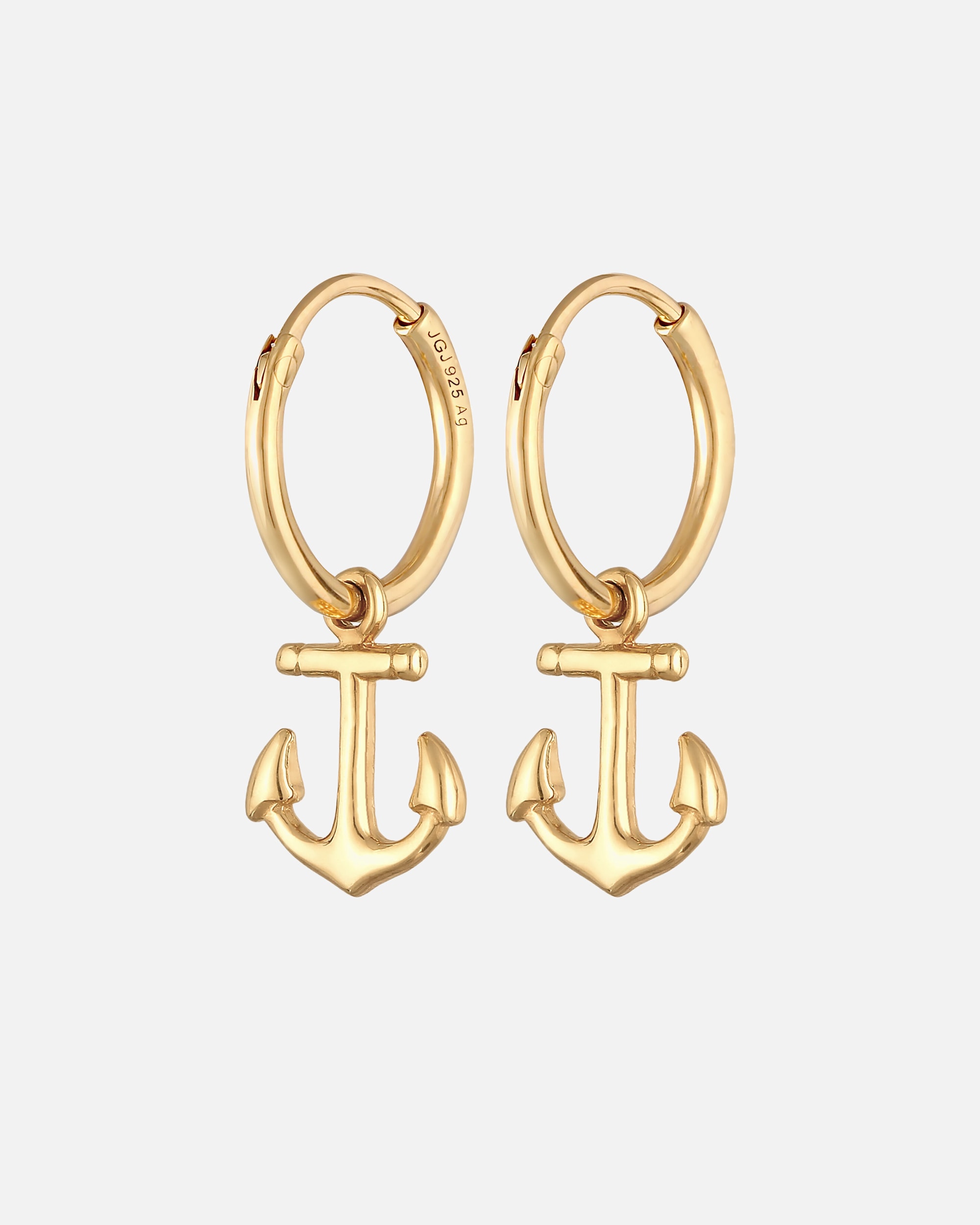 Boucles d'oreilles pour Femme Elli Creolen Anker Maritim 925 Silber goldfarben
