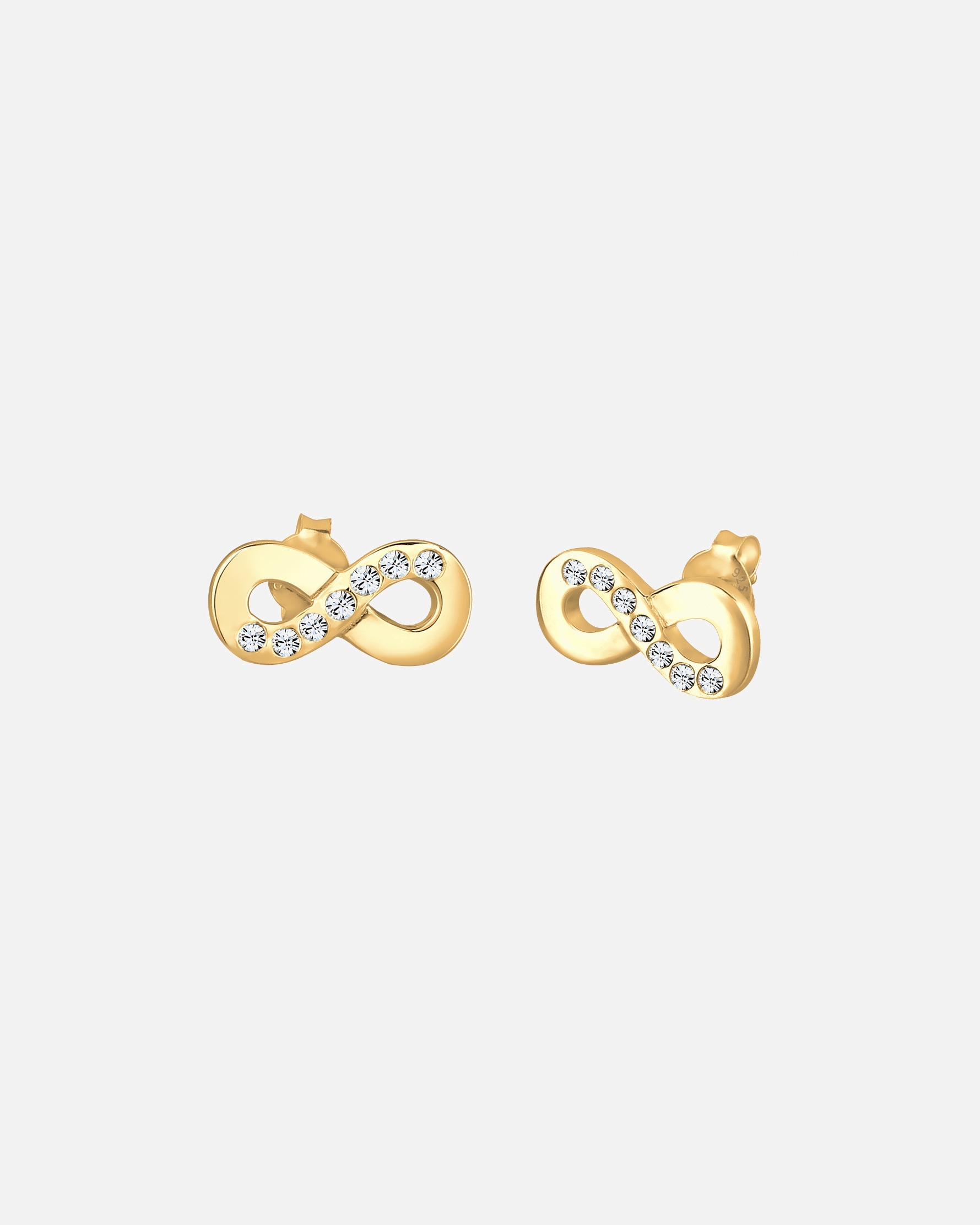 Boucles d'oreilles pour Femme Elli Femmes Infini Motif simple avec cristaux en argent sterling 925 goldfarben