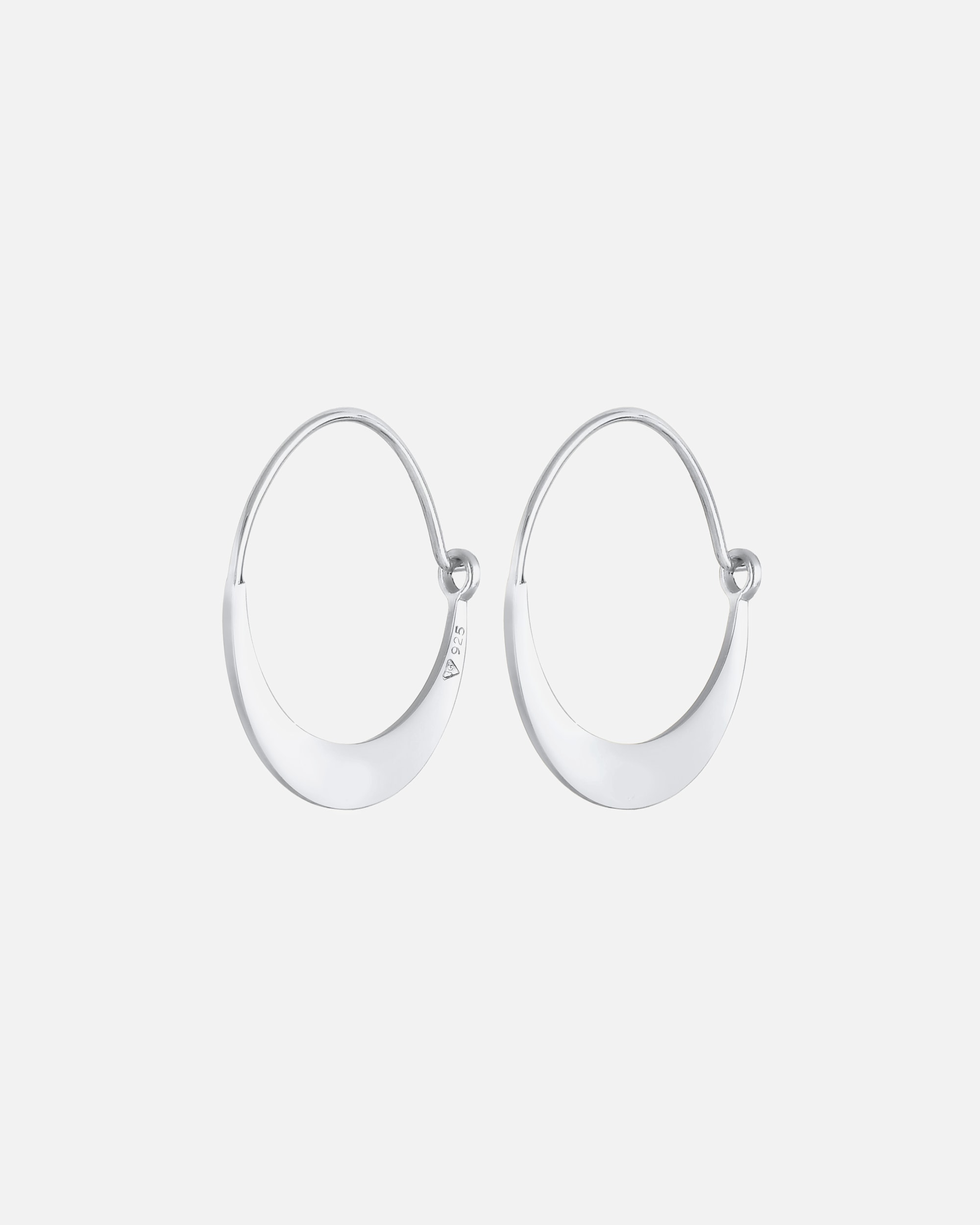 Créoles pour Femme Elli Femmes Créoles Basic Minimal Classique en argent sterling 925 silberfarben