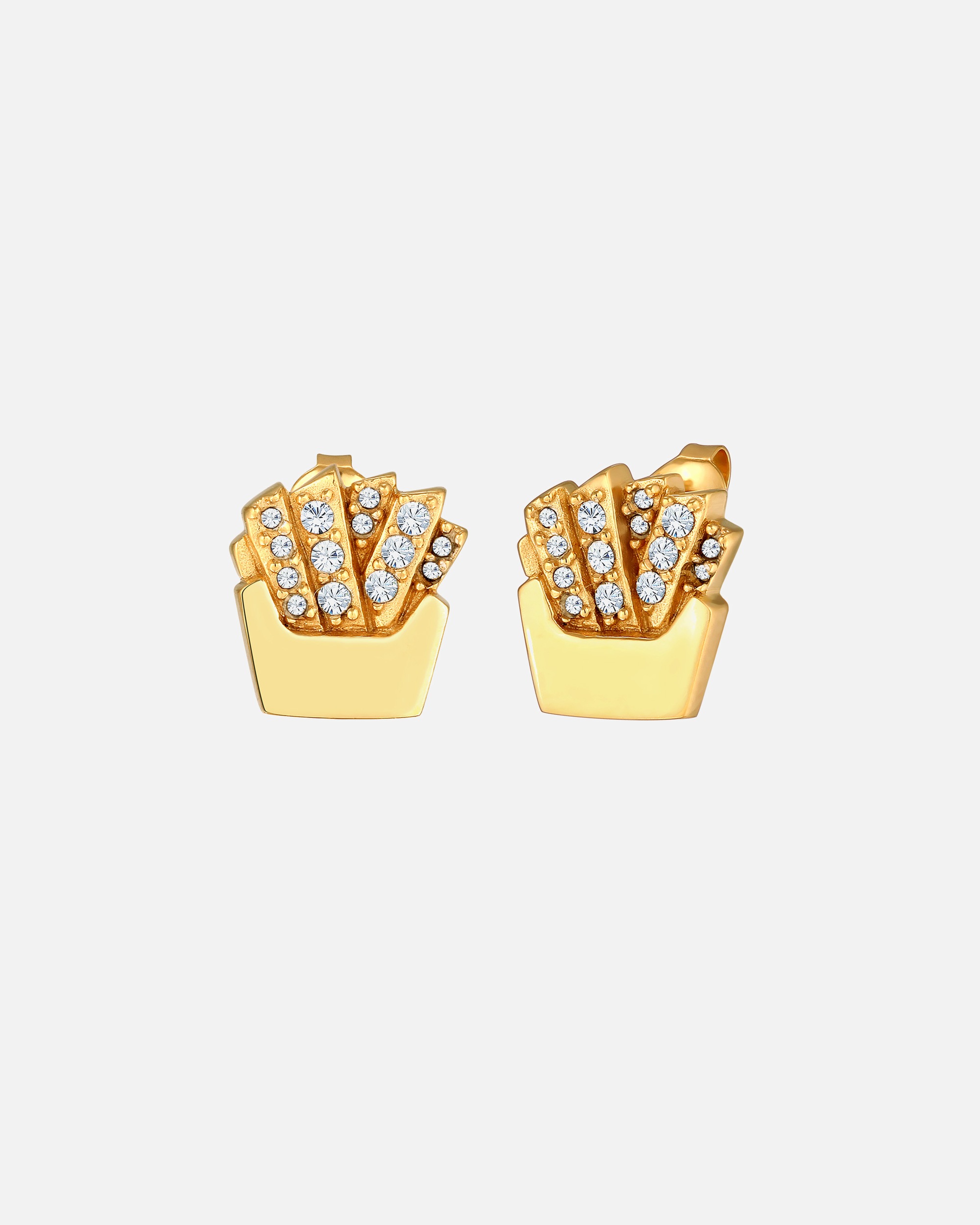 Boucles d'oreilles pour Femme Elli Clous Pommes Cristaux Verre Blanc 925 Argent Doré goldfarben