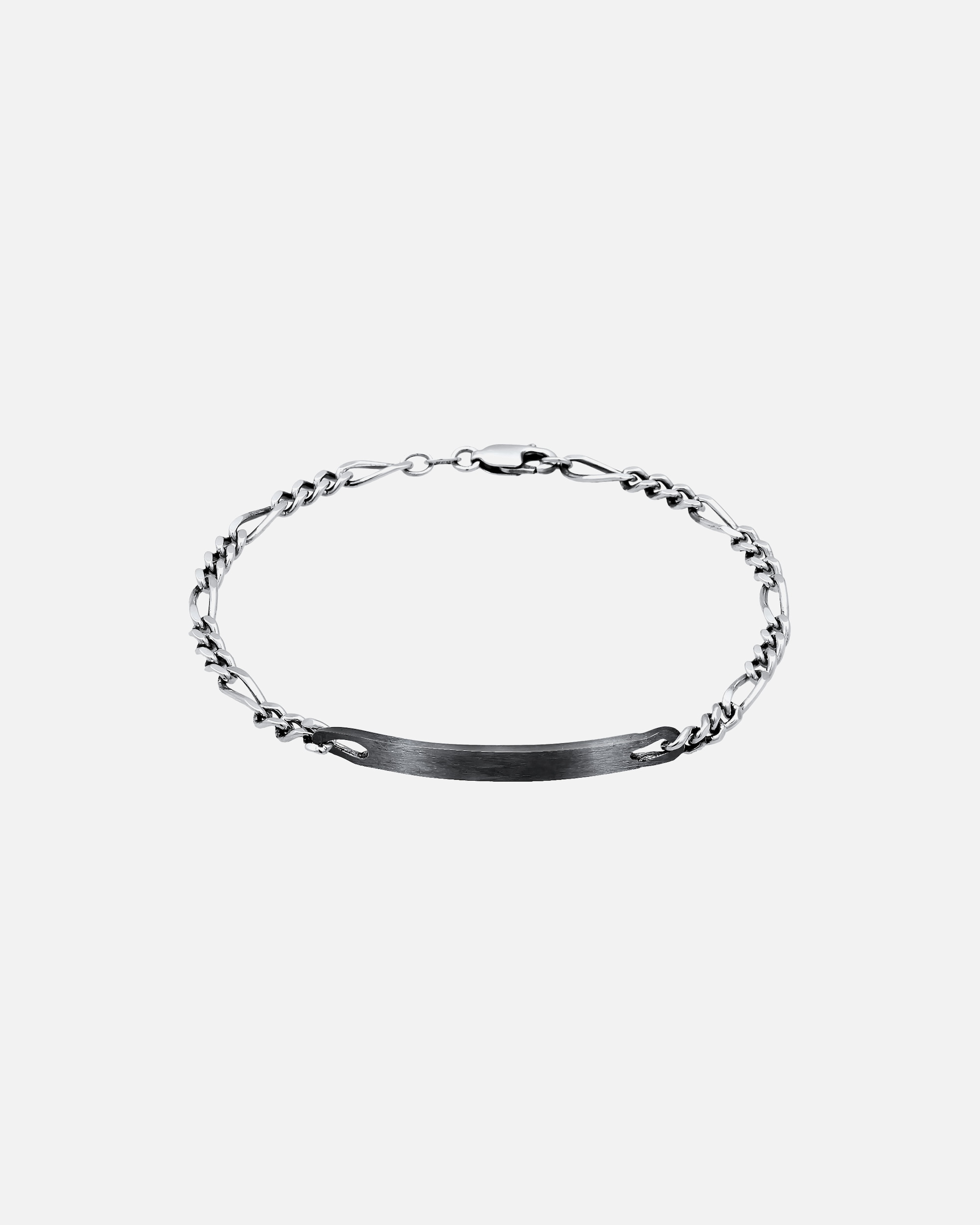 Bracelet pour Homme KUZZOI Plaque d'identité pour homme Figaro Discreet Classic en argent sterling 925 21