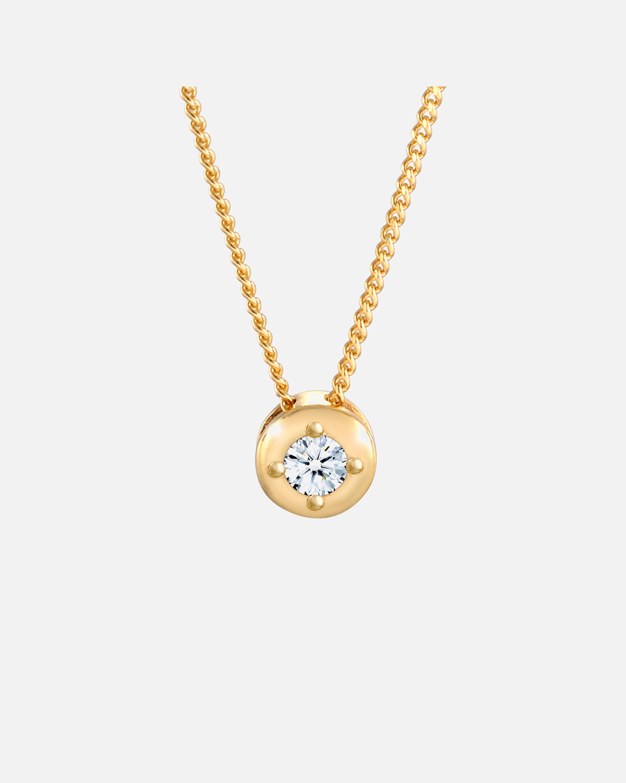 Collier pour Femme Elli DIAMONDS Pendentif solitaire pour femme élégant avec diamant (0,11 ct.) en argent sterling 925 goldfarben