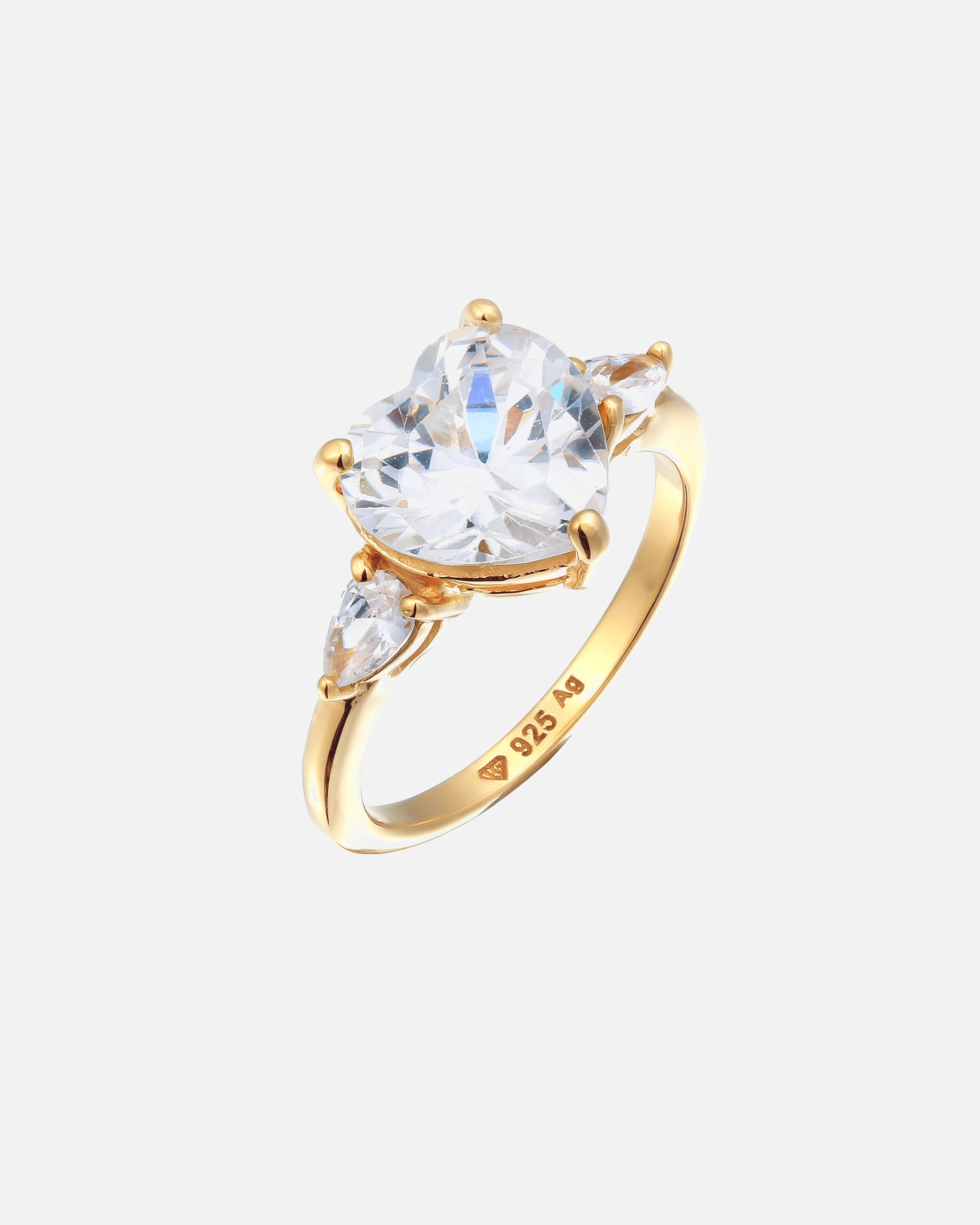 Bague pour Femme Elli Bague Cœur Zirconia Blanc 925 Sterling Silver 56