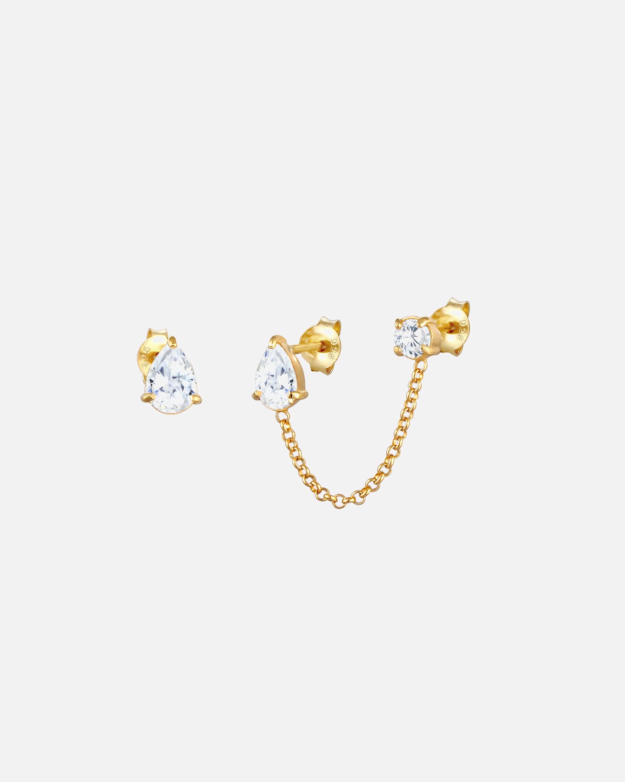 Boucles d'oreilles pour Femme Elli Connecteur Cristaux de Zirconium en forme de goutte Argent 925 goldfarben