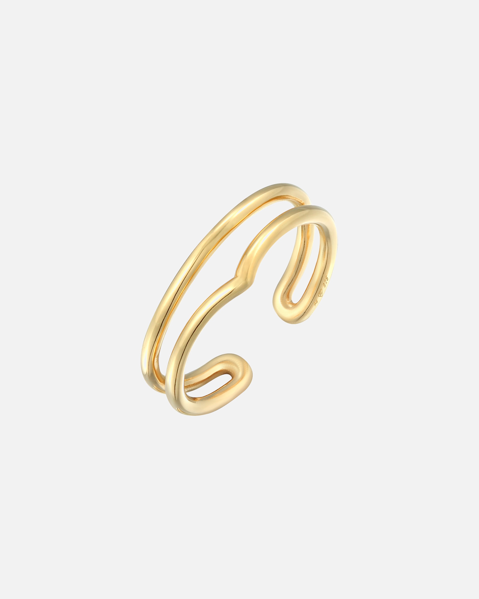 Bague pour Femme Elli Wickelring Offen V-Form 925 Silber goldfarben