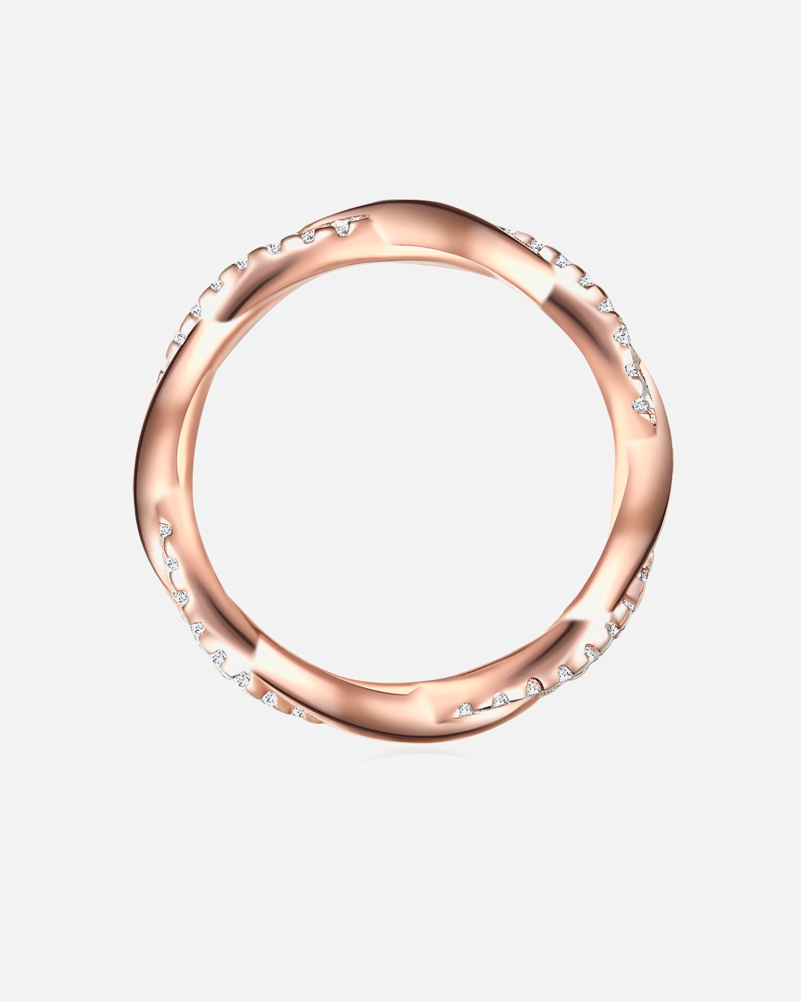 Bague pour Femme Trilani Bague en argent Argent sterling Oxyde de zirconium (CZ) en Or rose 49
