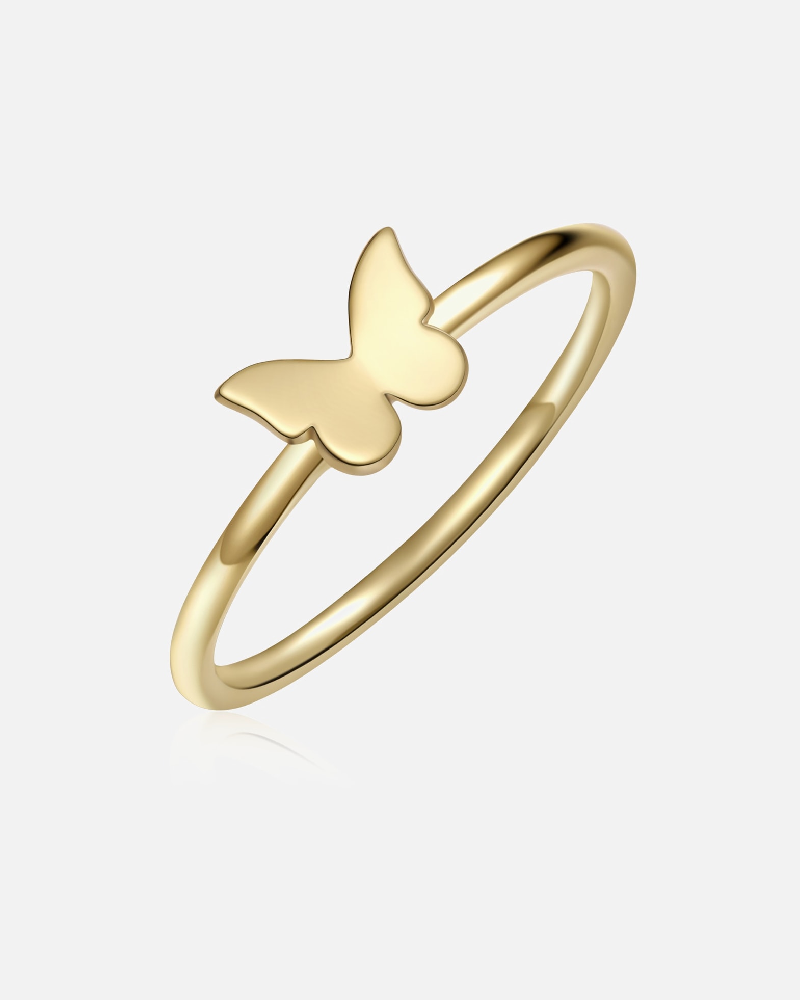 Bague pour Femme Glanzstücke München Bague Papillon en Argent Sterling en or jaune avec 52