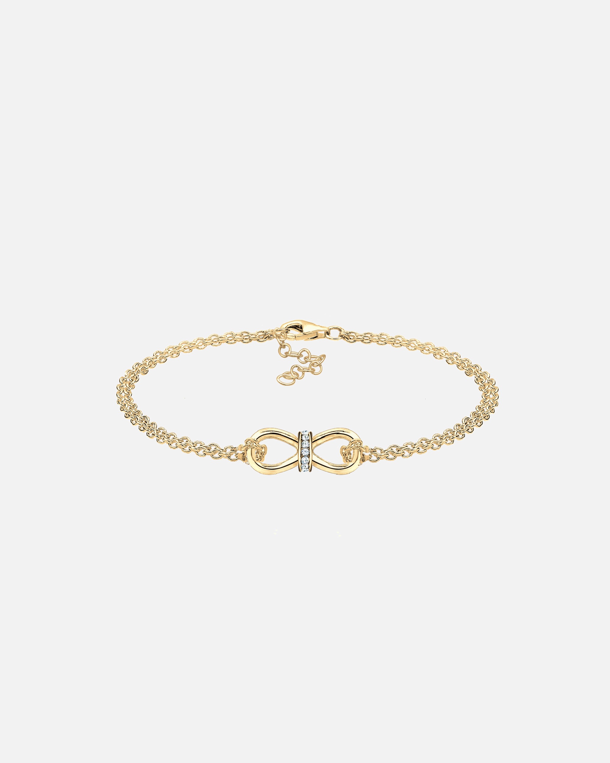 Bracelet pour Femme Elli Femmes Infinity avec cristaux en argent sterling 925 plaqué or 20