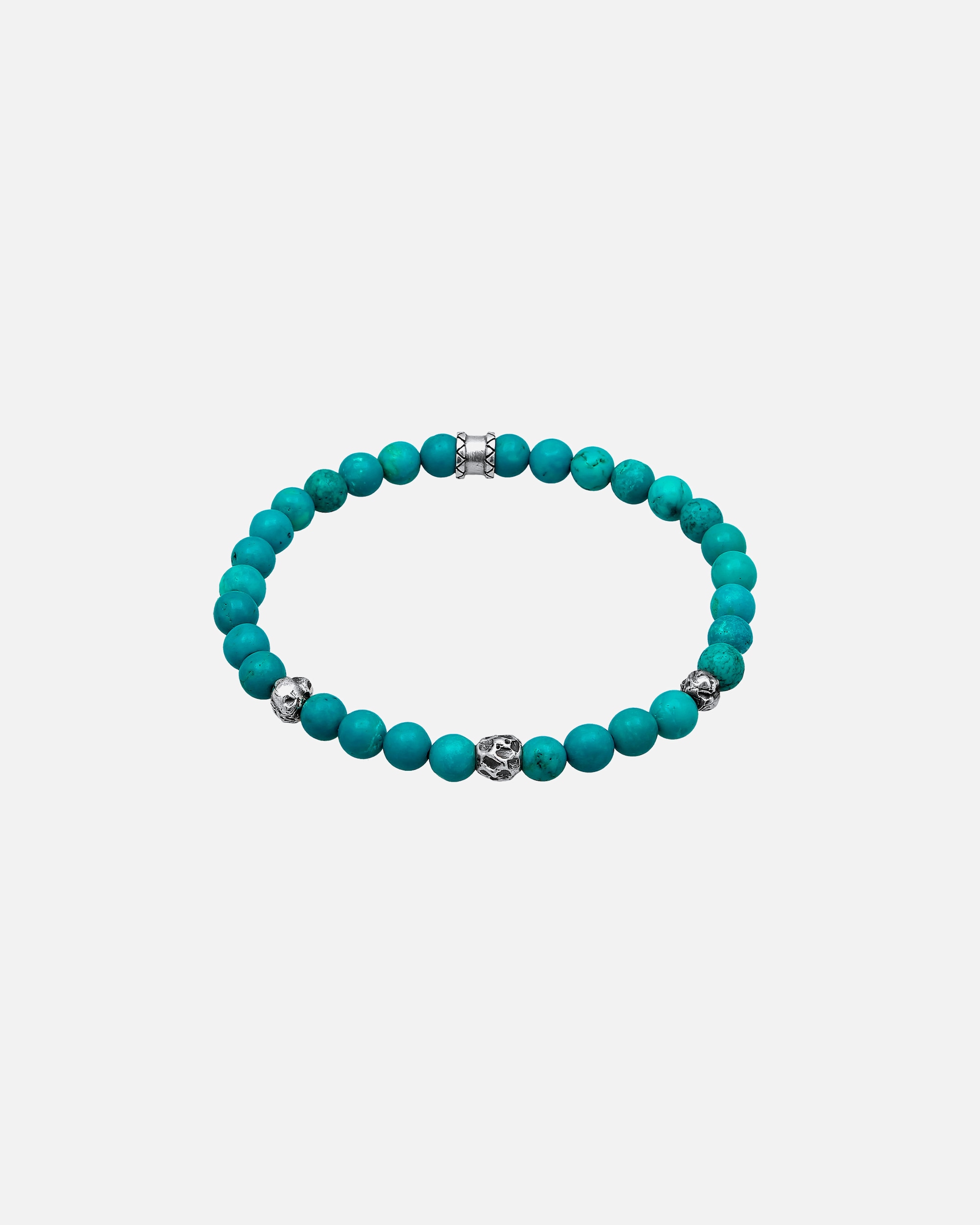 Bracelet pour Homme KUZZOI Hommes perles avec howlite turquoise en argent sterling 925 21