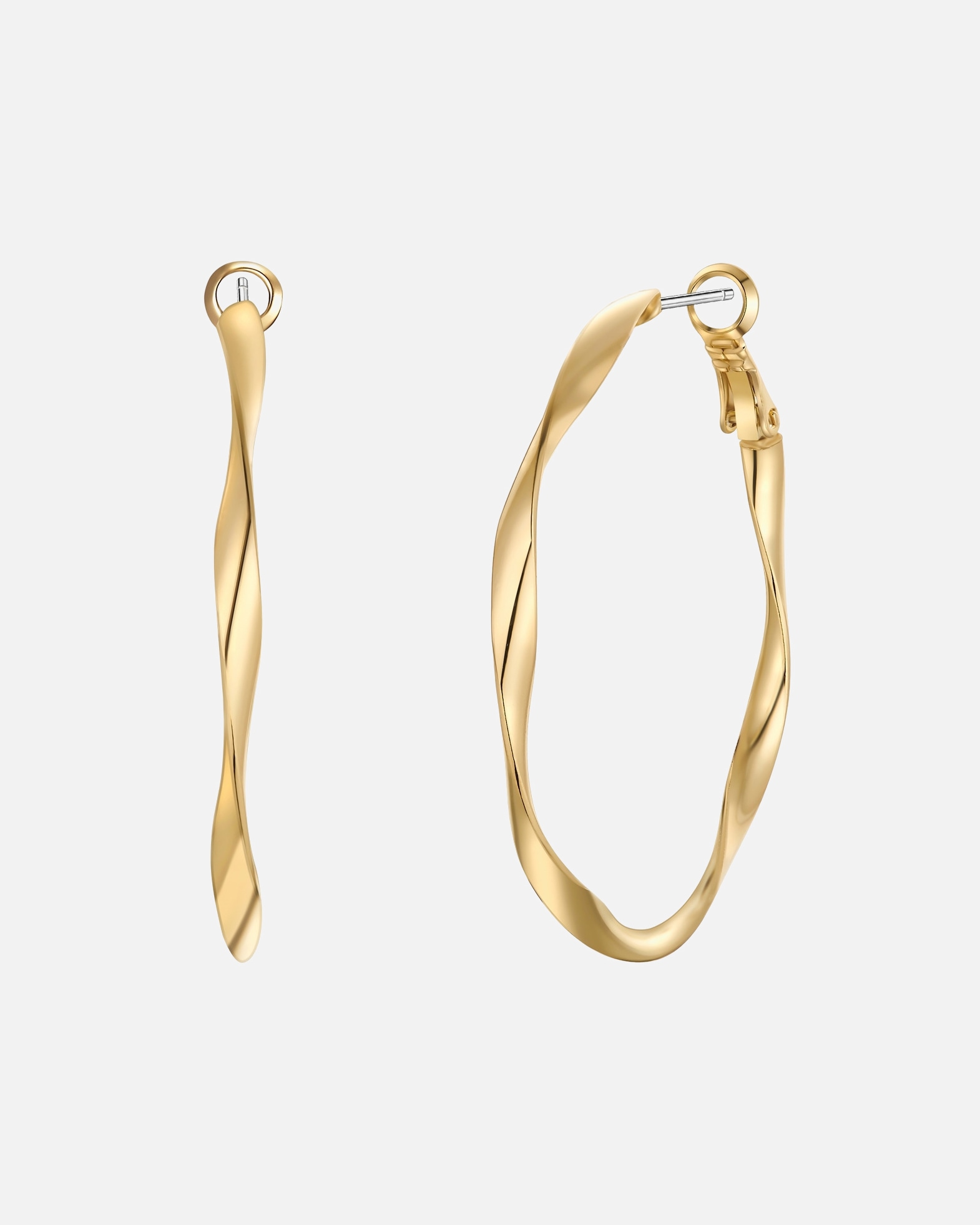 Créoles pour Femme Yokoamii Créoles en laiton doré 44,7 mm