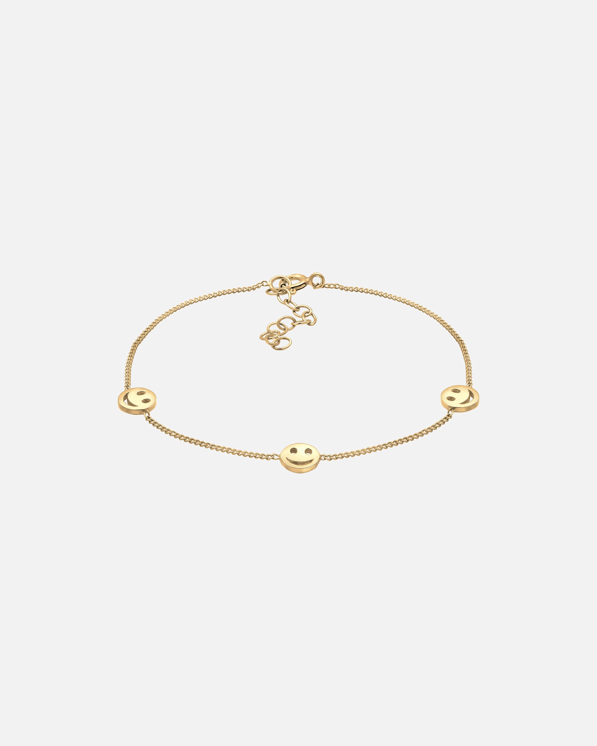 Bracelet pour Femme Elli avec Smiling face Pendentif Joyeux Femme - Argent (925/1000) goldfarben