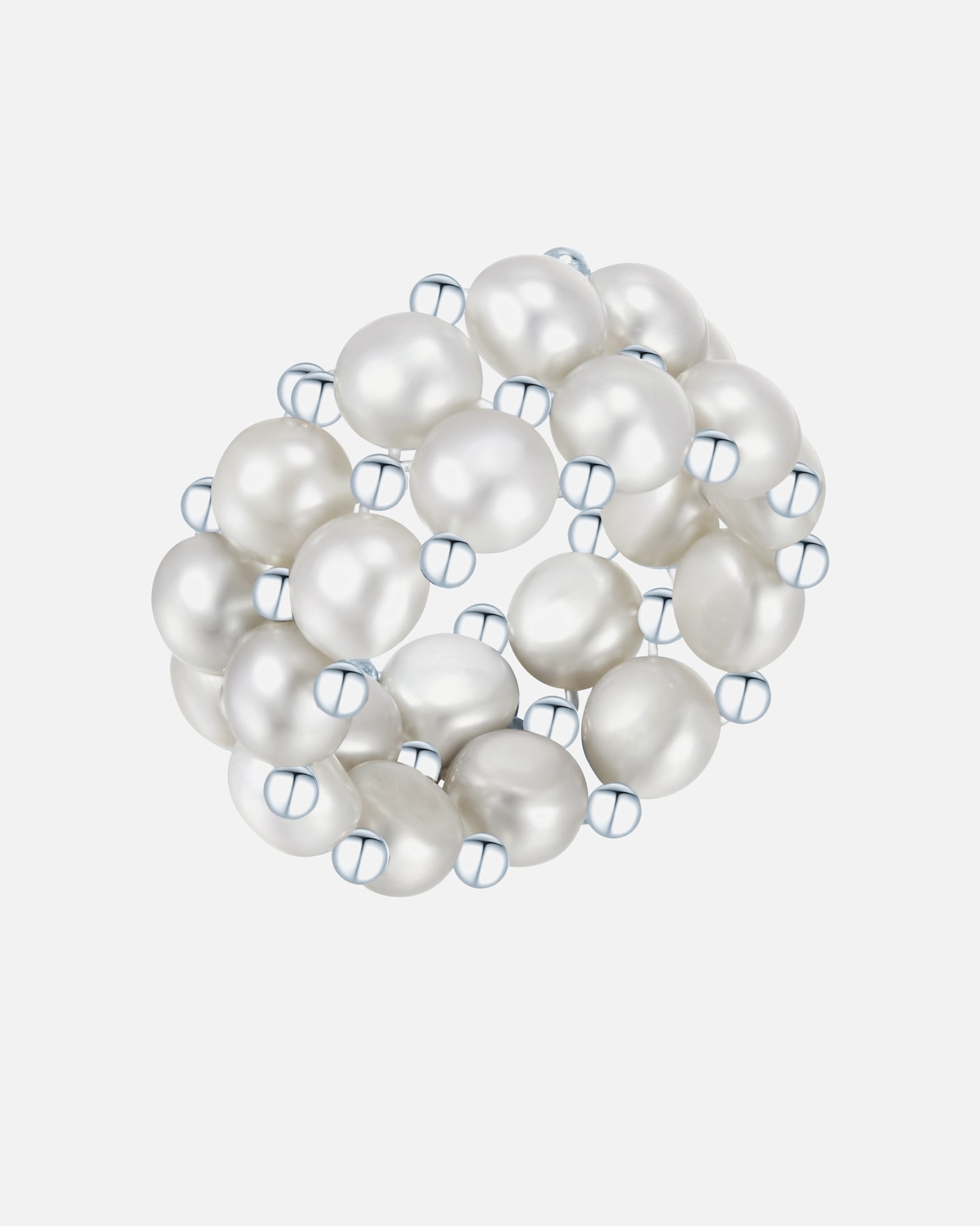 Bague pour Femme Bague avec perle Perle de culture d'eau douce Perle de culture d'eau douce en Gris One size