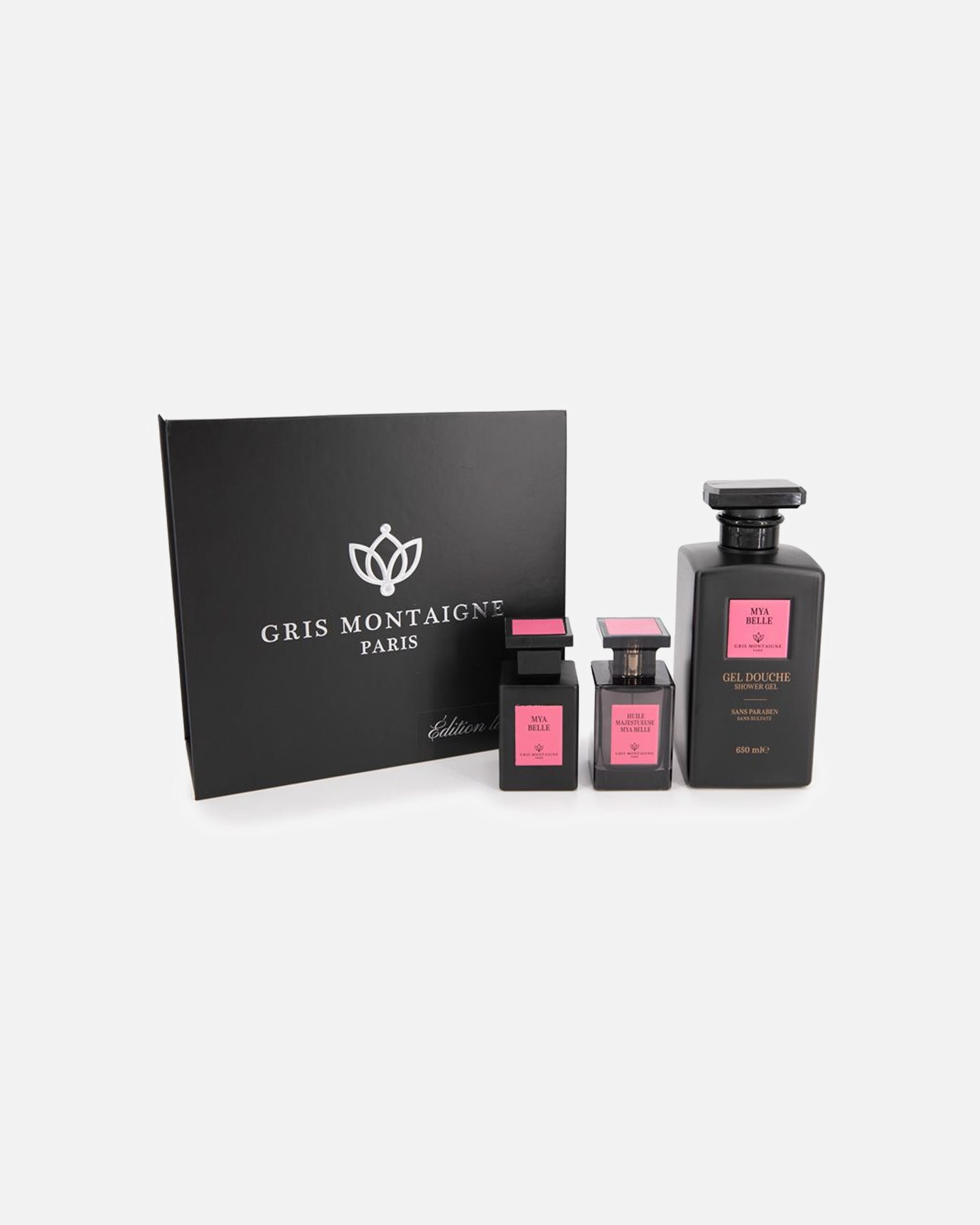 Coffret parfum pour Unisexe Gris Montaigne Default Brand Line Coffret Mya Belle 650ml + 75ml + 75ml