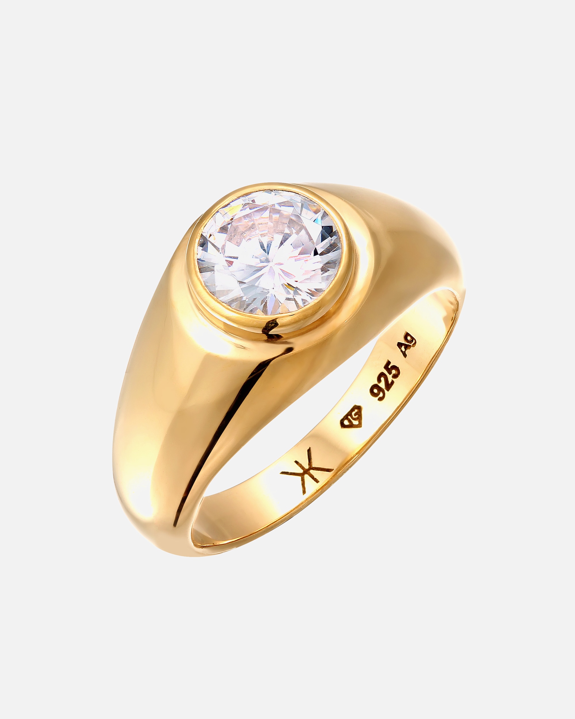 Bague pour Homme KUZZOI Bague Unisexe Zirconia Blanc 925 Sterling Silver 52