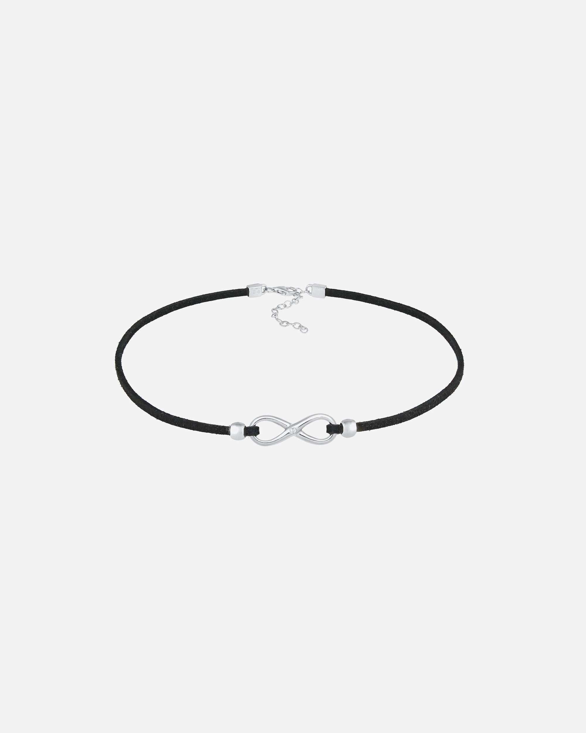 Collier pour Femme Elli Cuir synthétique avec zircone en argent sterling 925, symbole de l'infini silberfarben