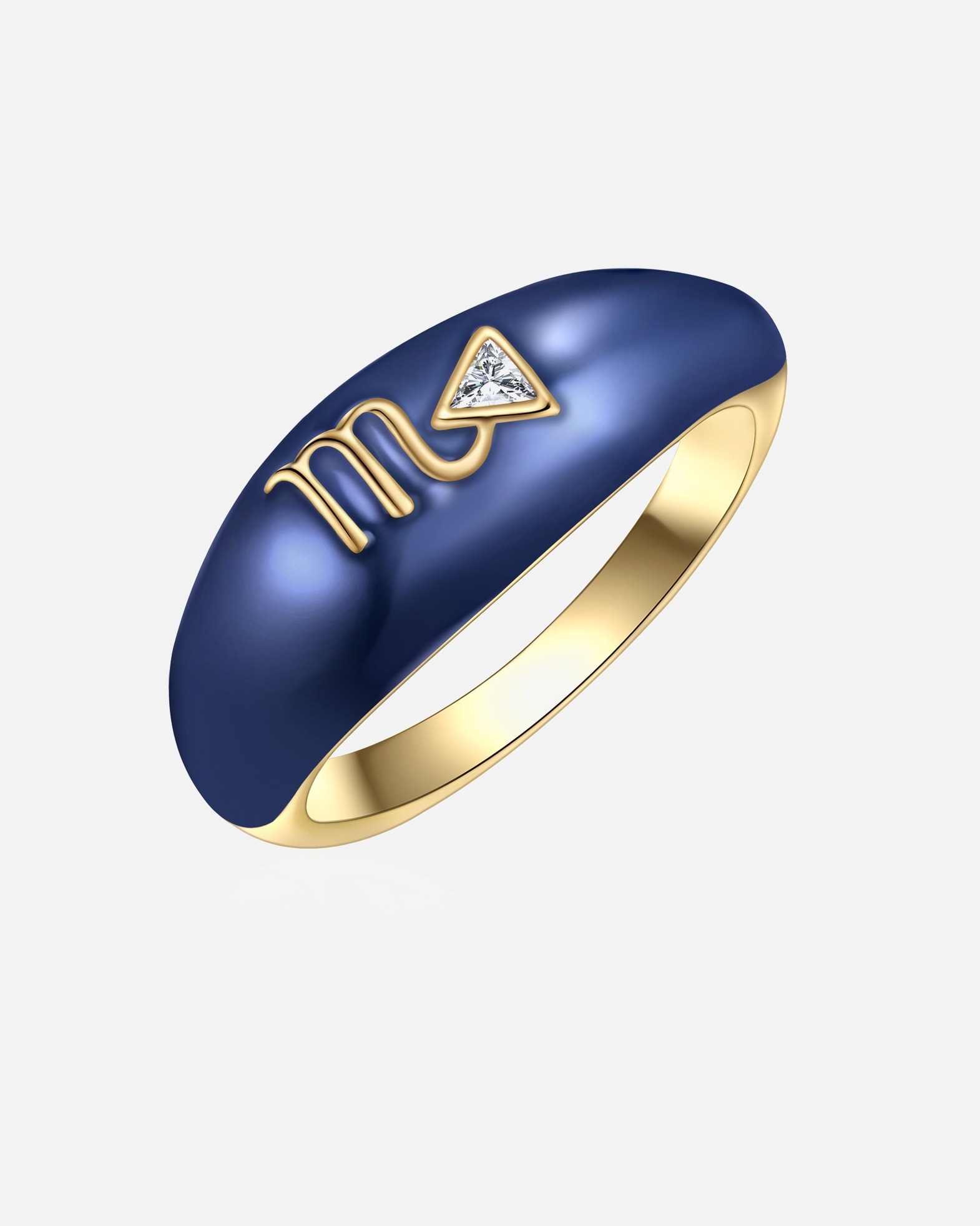 Bague pour Femme Glanzstücke München Bague Zodiaque Scorpion en Argent sterling en Or jaune 54