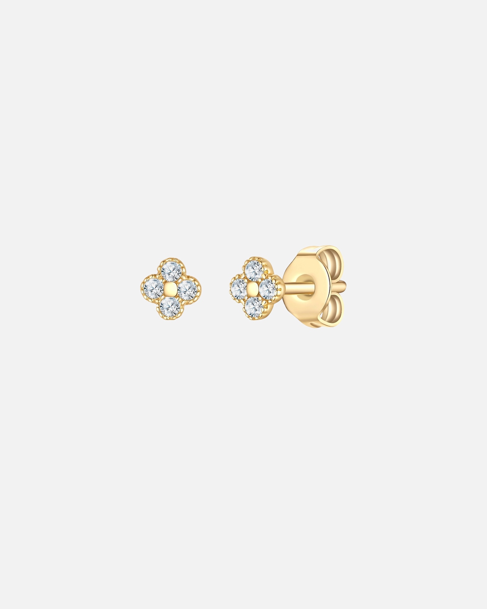 Boucles d'oreilles pour Femme Glanzstücke München Boucles d'oreilles en Argent Sterling en or jaune avec Zirconium 3,6 mm