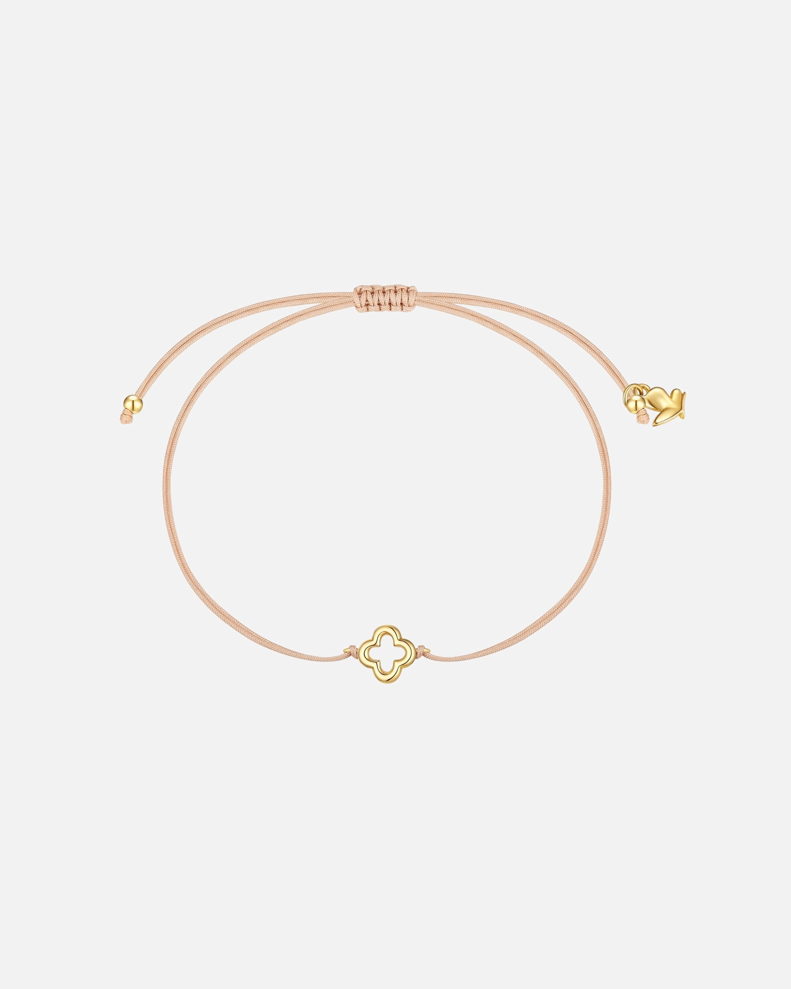 Bracelet pour Femme Glanzstücke München Bracelet Trèfle en acier inoxydable en or jaune Réglable 15,0 - 22,0 cm
