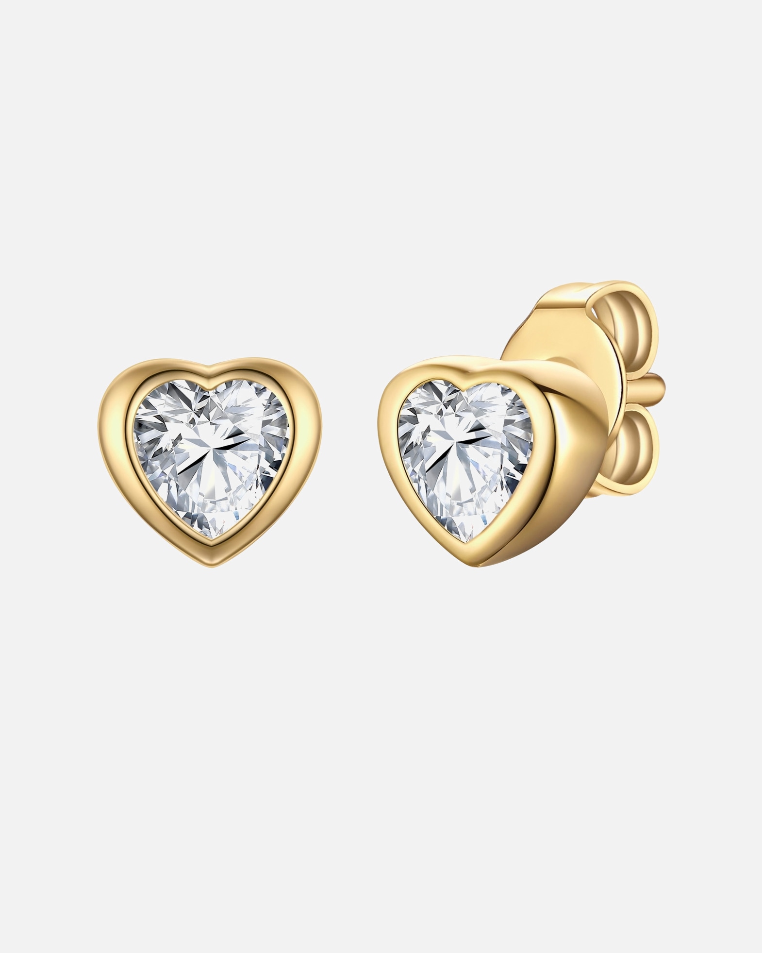 Boucles d'oreilles pour Femme Rafaela Donata Boucles d´oreilles Coeur en Argent sterling en Or jaune 5,1 mm
