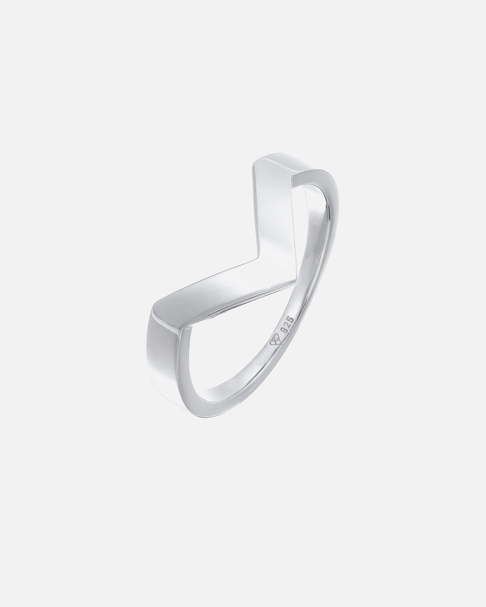 Bague pour Femme Elli PREMIUM Elli PREMIUM Ring V-Form Basic Unisex 925 Silber rhodiniert 66
