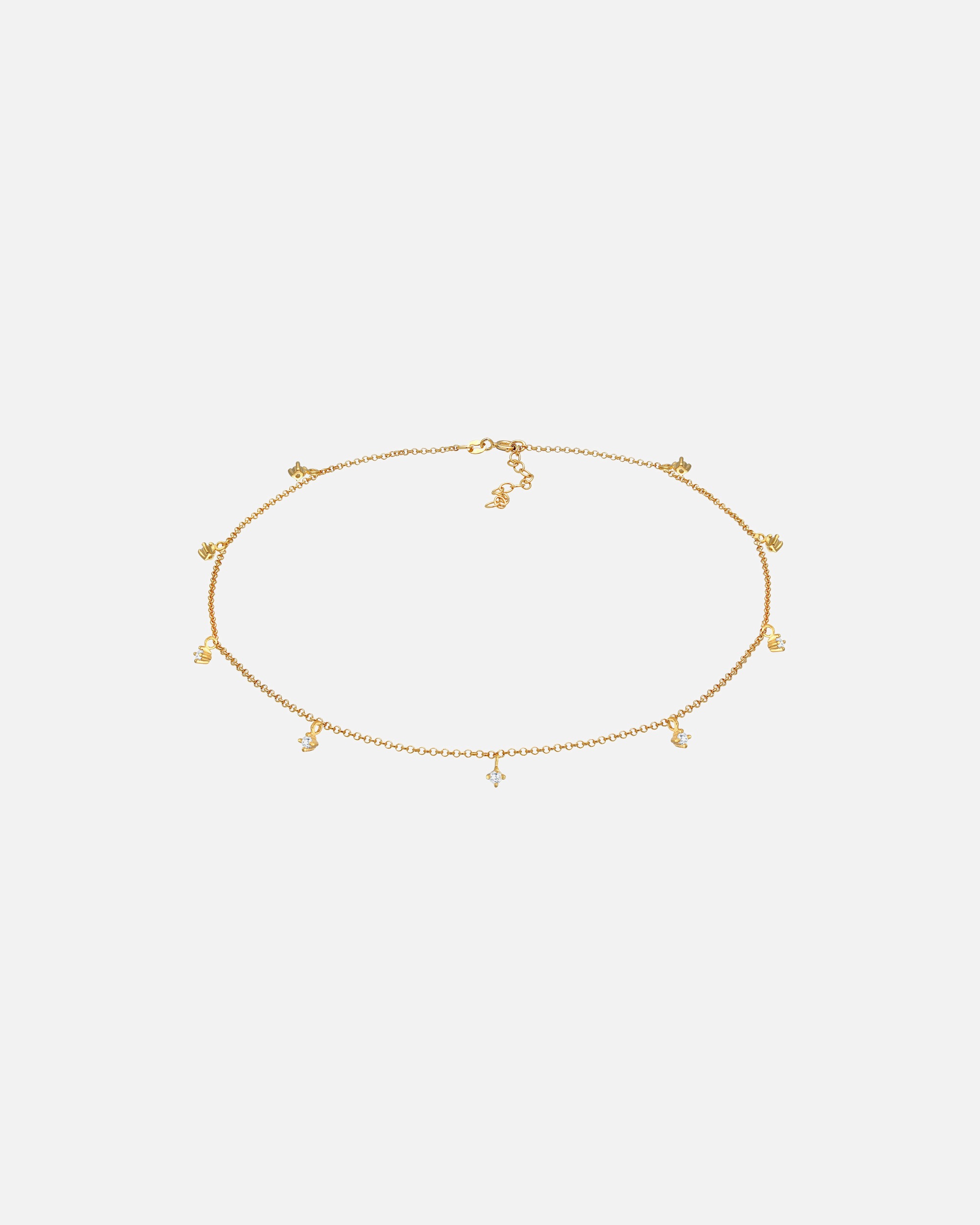 Collier pour Femme Elli Choker Solitaire Zirconium Étincelant Argent 925 goldfarben