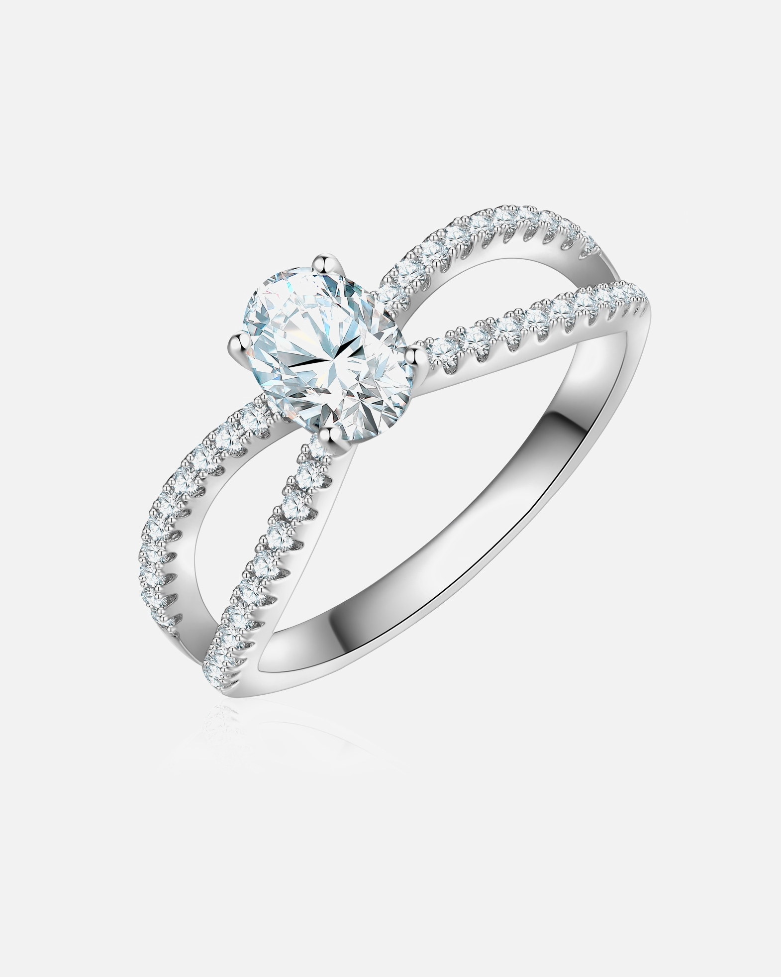 Bague pour Femme Trilani Bague en Argent Sterling en argent avec Zirconium 54