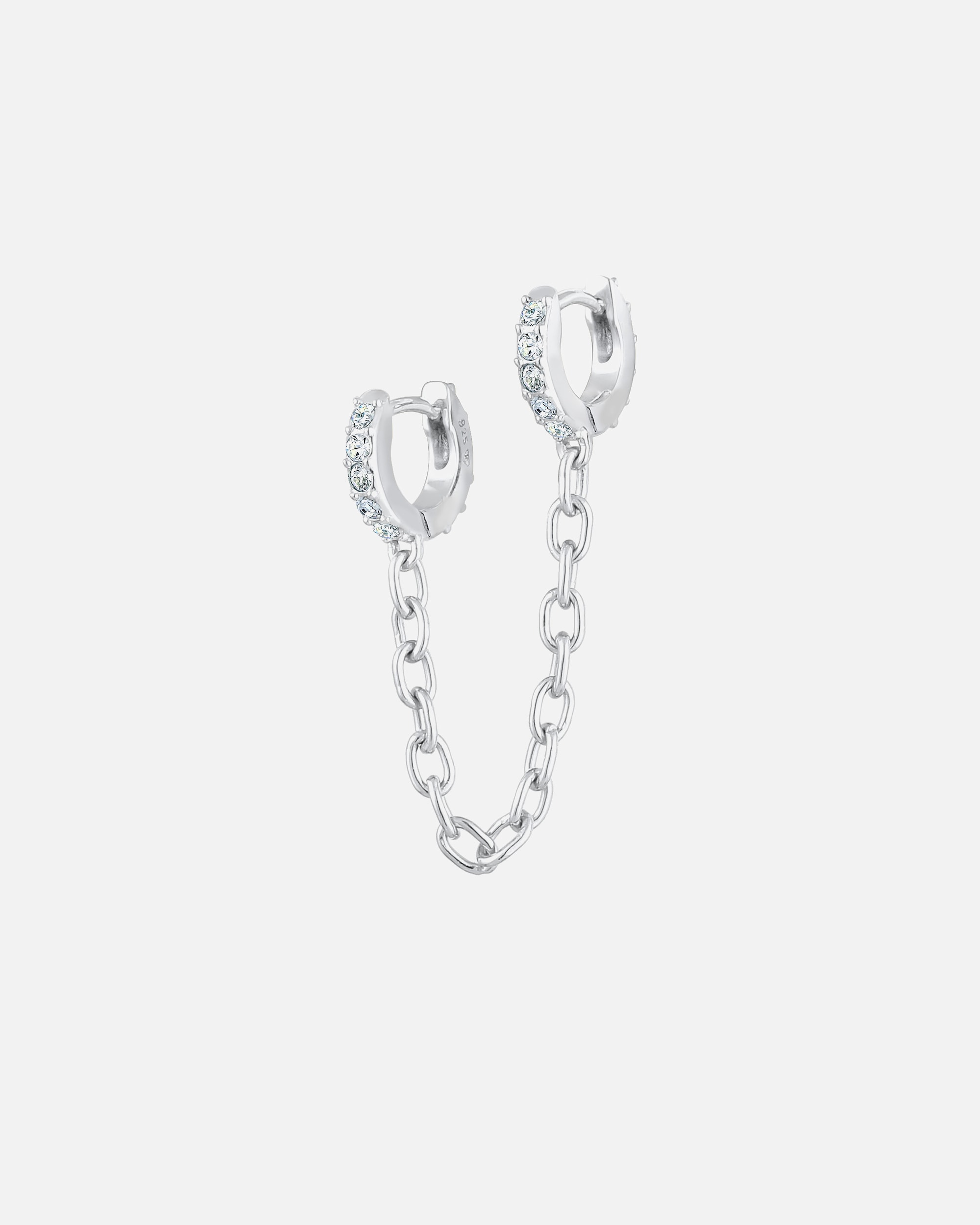 Boucles d'oreilles pour Femme Elli Duo créoles tendance Cristaux Argent 925 silberfarben