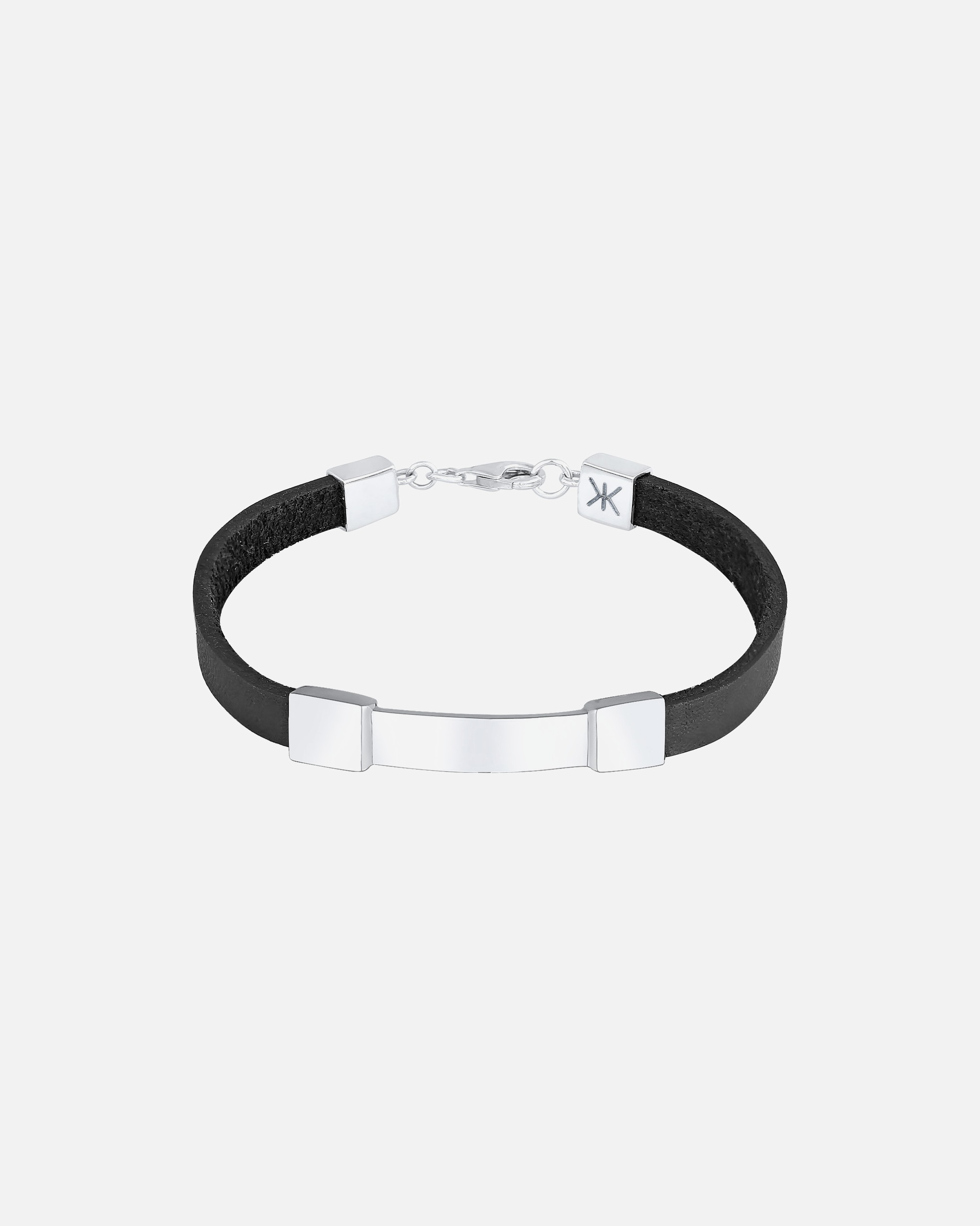 Bracelet pour Homme KUZZOI Hommes Cuir Plaque Élégante Argent 925 21