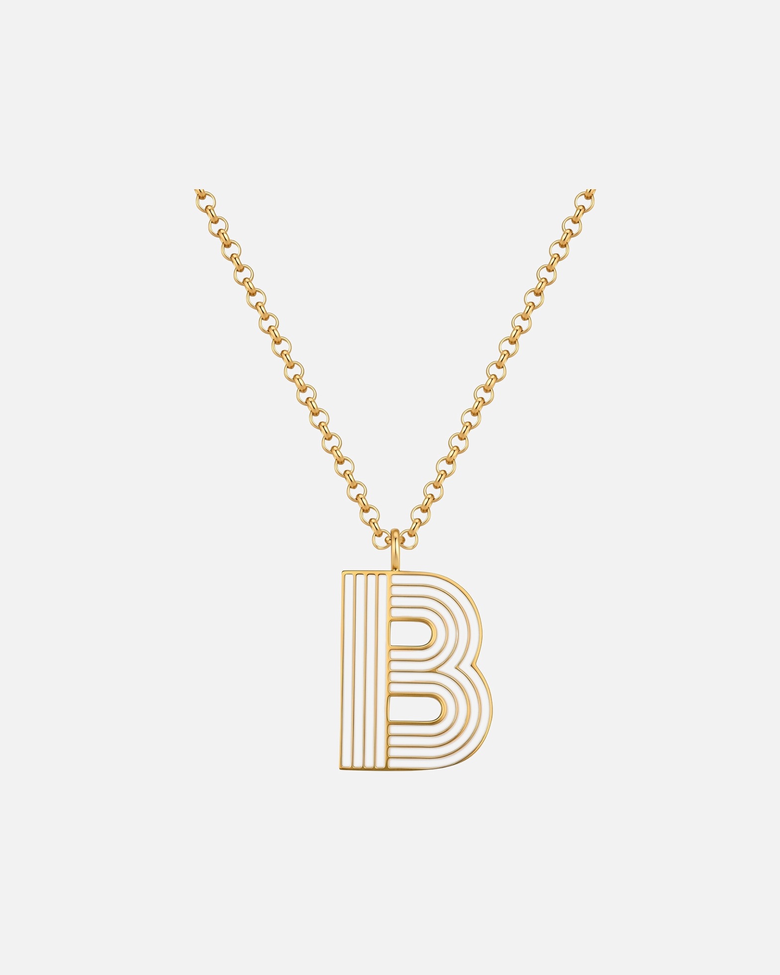 Collier pour Femme Glanzstücke München Collier Lettre B en Acier Inoxydable en Doré 40,0 cm Basiskette + 5,0 cm Verlängerung