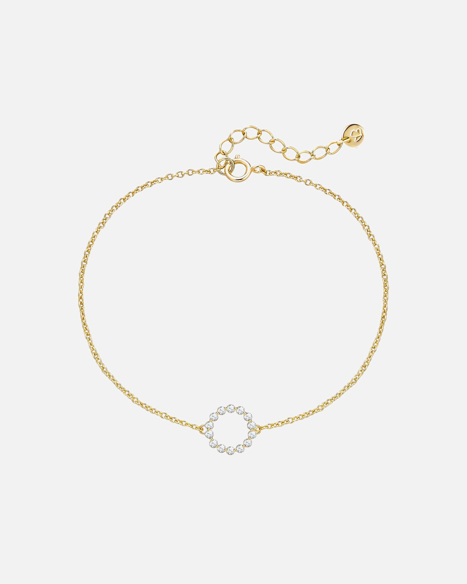 Bracelet pour Femme Glanzstücke München Bracelet en Argent sterling en Or jaune Longueur de base 17,0 + rallonge 3,0 cm