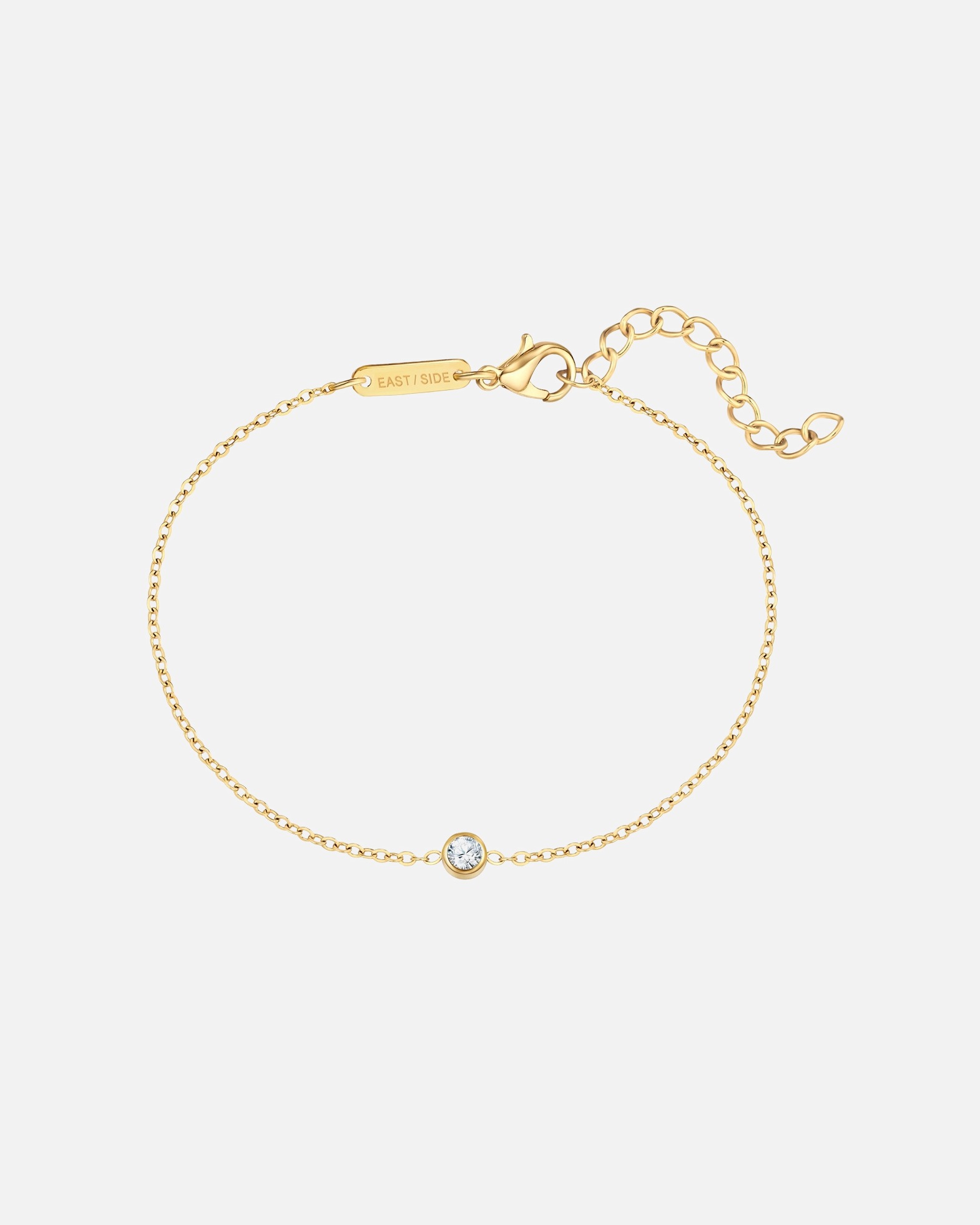 Bracelet pour Femme Eastside Bracelet en Acier inoxydable en Or jaune Longueur de base 17,0 + rallonge 3,0 cm