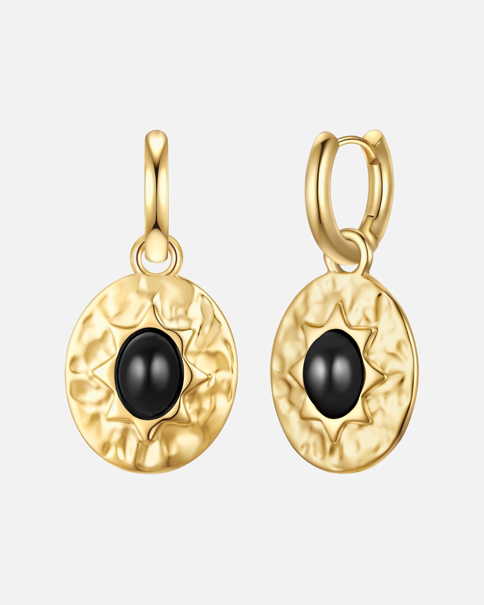 Créoles pour Femme Yokoamii Boucles d´oreilles en Alliage de fer en Or jaune 34,4 mm