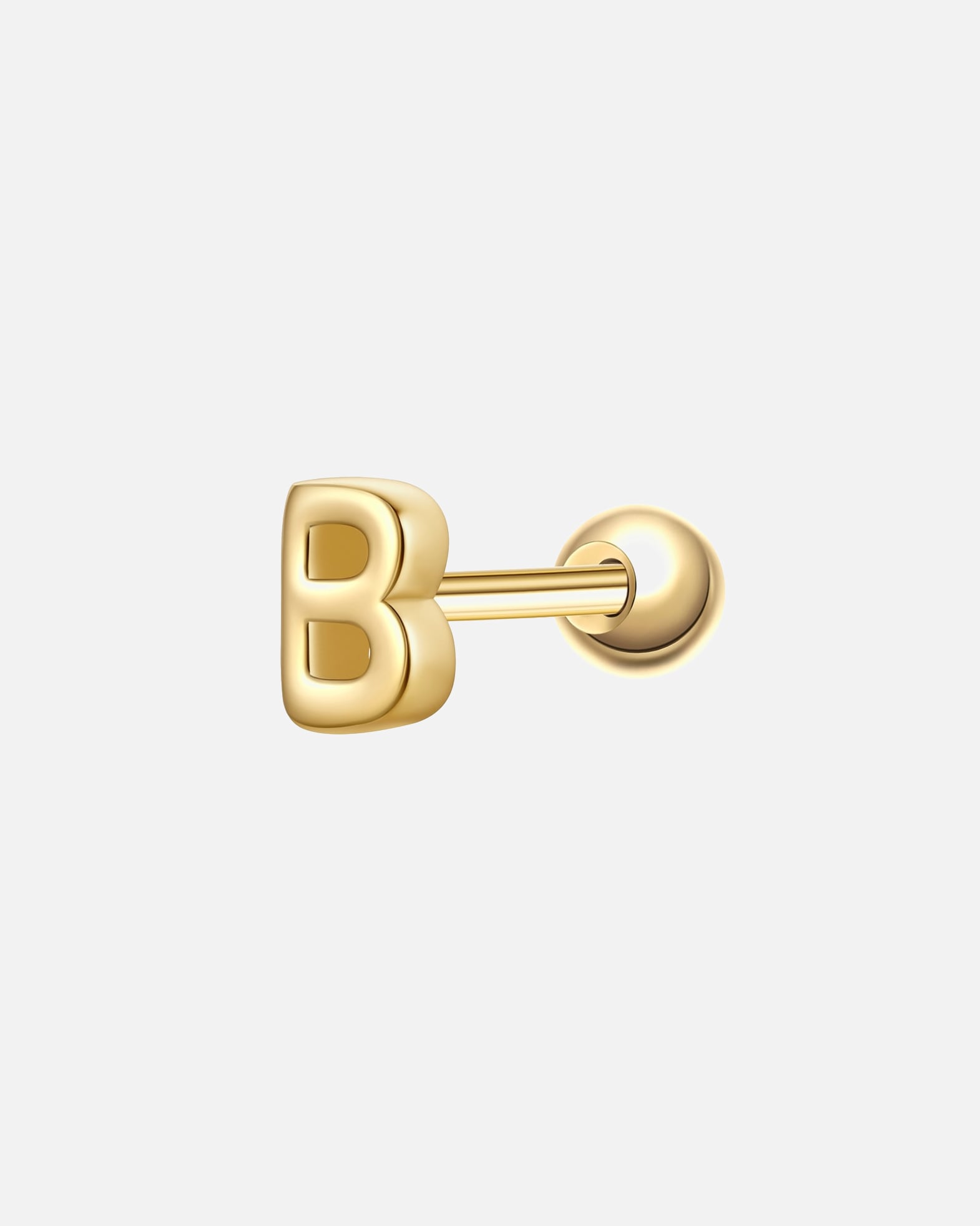 Boucles d'oreilles pour Femme Glanzstücke München Piercing Lettre B en argent sterling en or jaune 4,1 mm