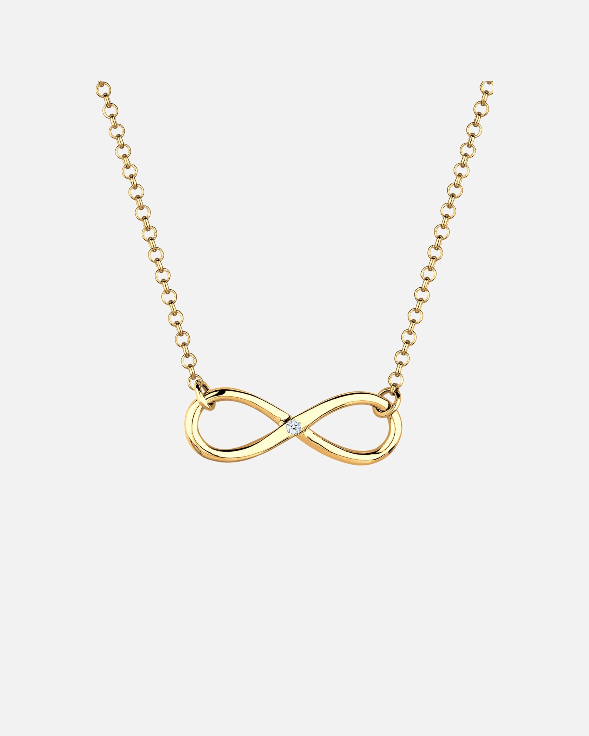 Collier pour Femme Elli DIAMONDS Infinity Pure Diamant (0.03 ct.) 925 Argent goldfarben