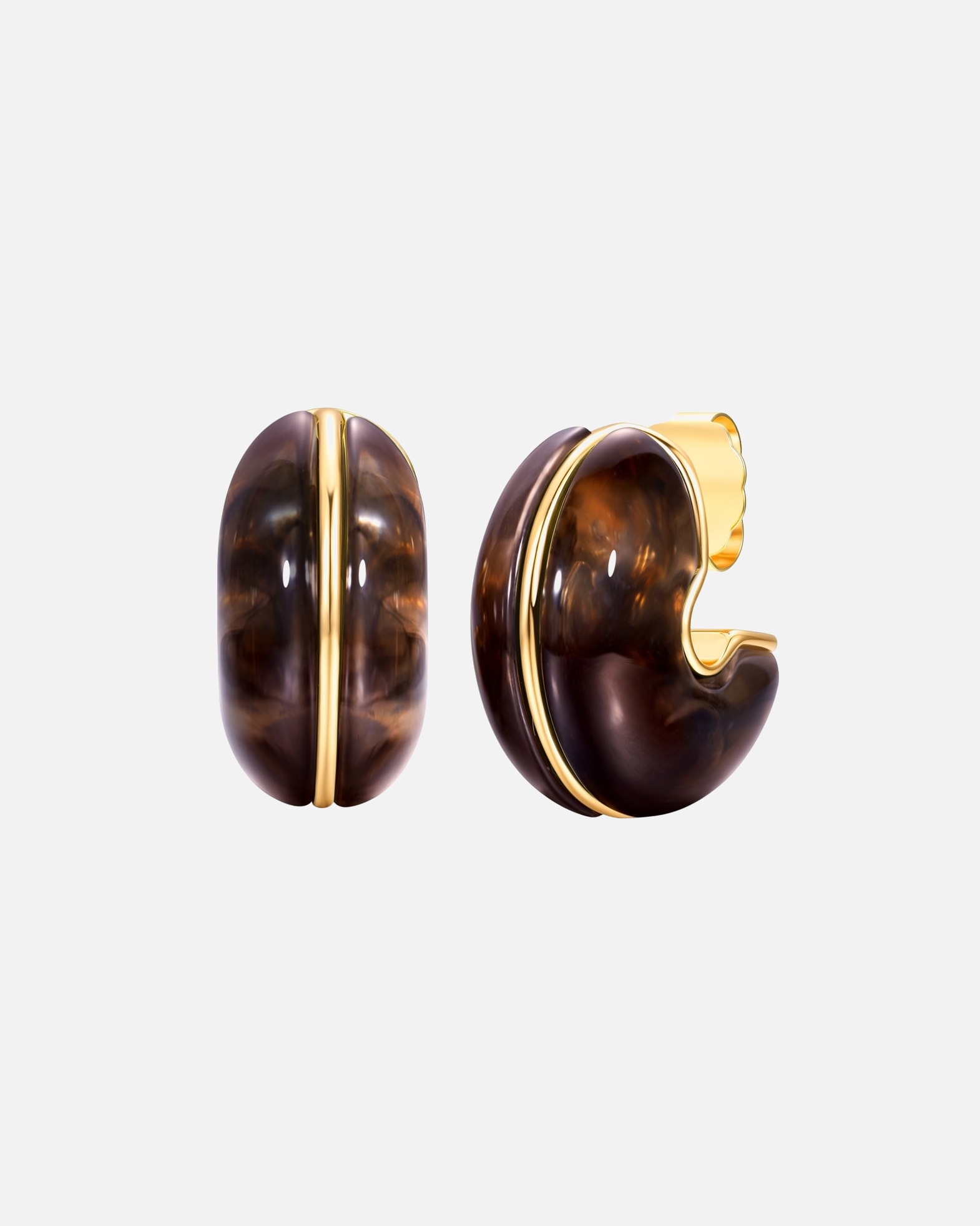 Boucles d'oreilles pour Femme Yokoamii Boucles d'oreilles en alliage de métal en doré avec plastique 24,8 mm