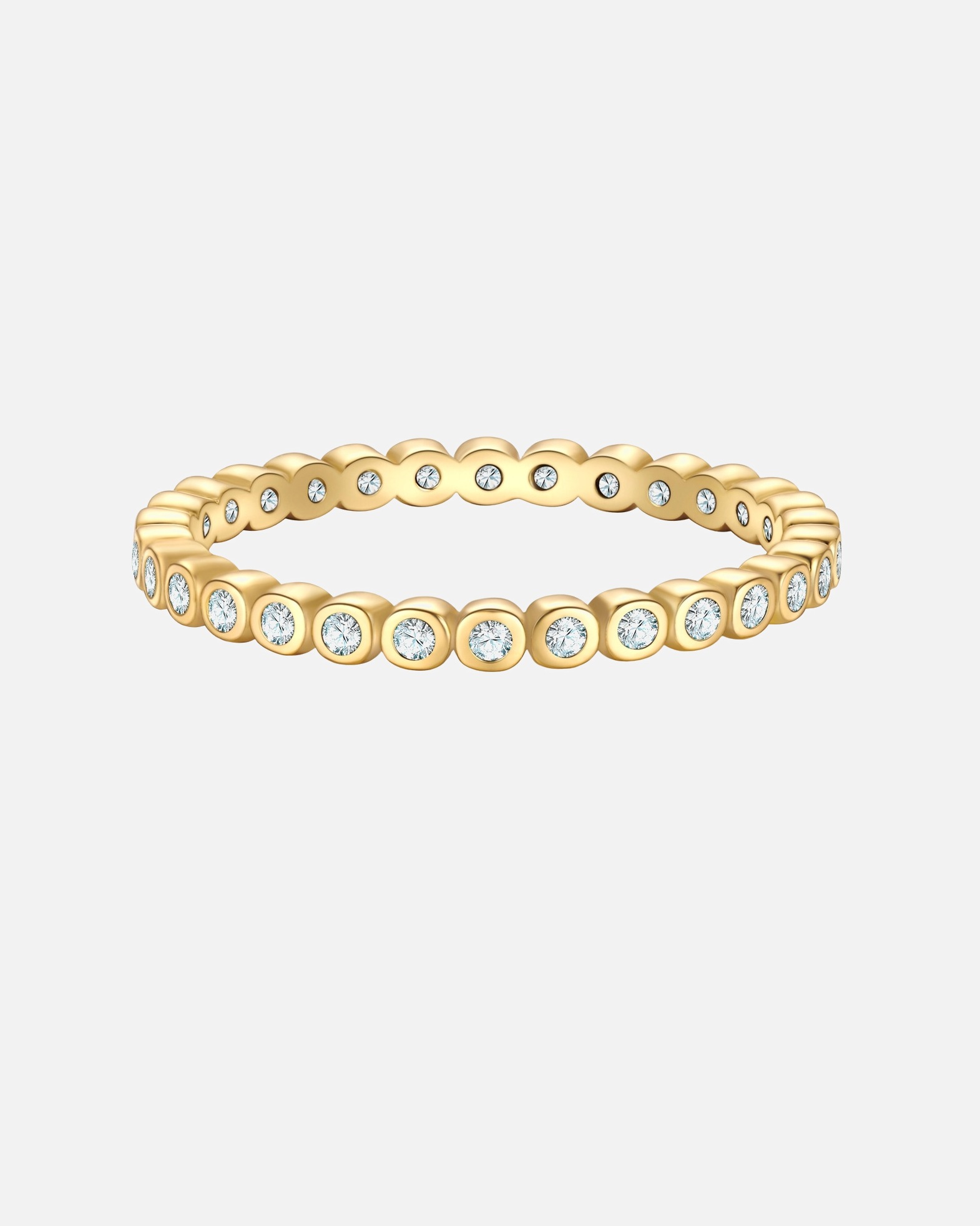 Bague pour Femme Glanzstücke München Bague en Argent Sterling en or jaune avec Zirconium 60