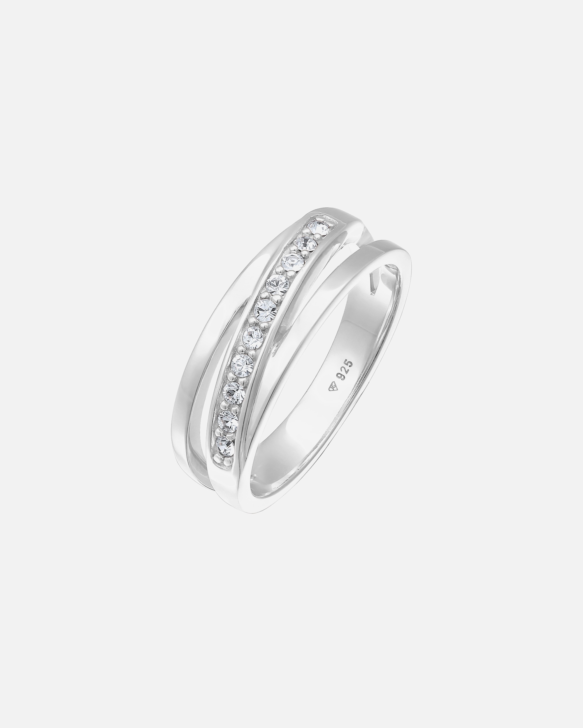 Bague pour Femme Elli Femmes Bande élégant avec cristaux en argent sterling 925 52