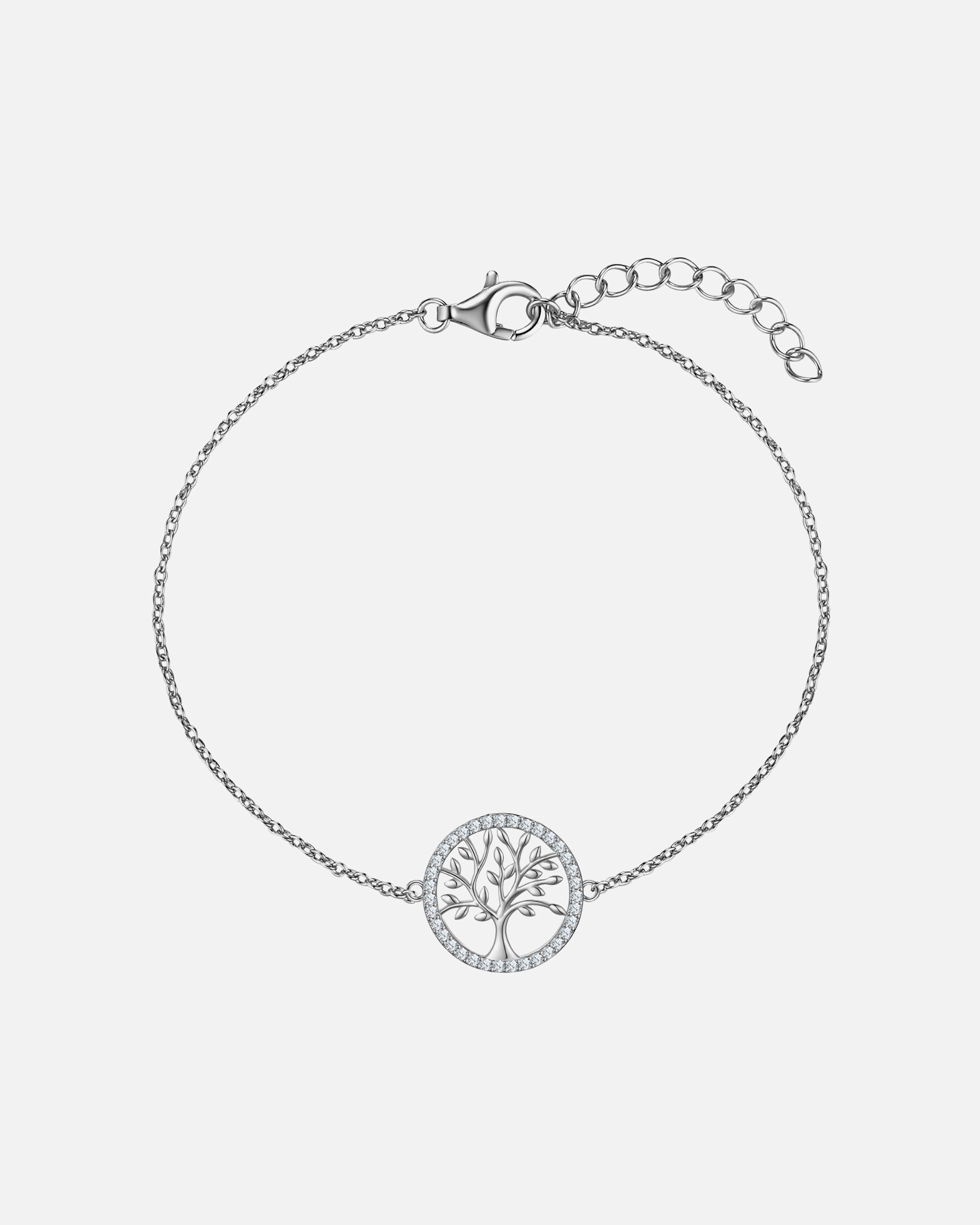 Bracelet pour Femme Rafaela Donata Bracelet Arbre de vie en Argent sterling en Argent Longueur de base 17,0 + rallonge 3,0 cm