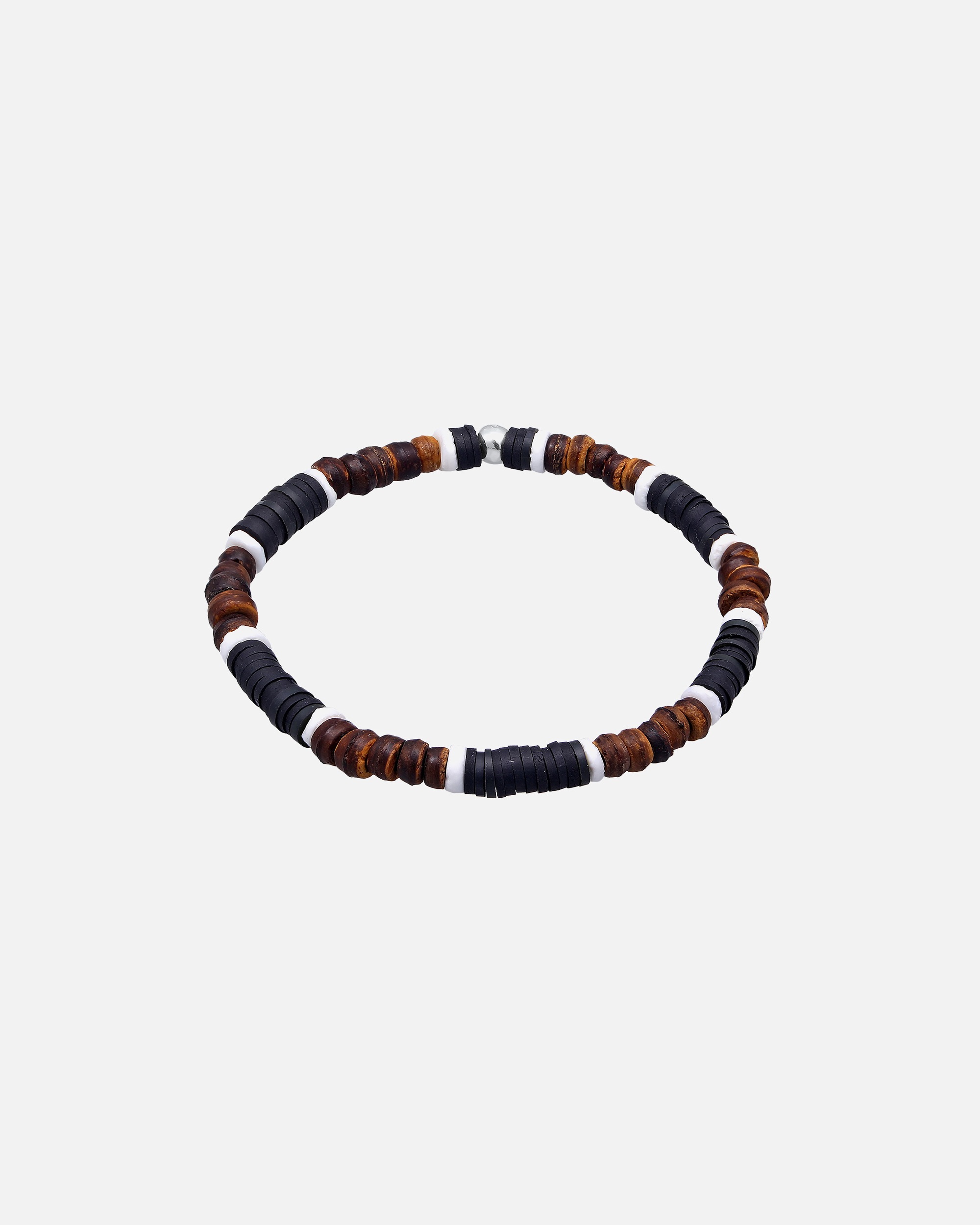 Bracelet pour Homme KUZZOI Hommes Heishi Perles Vintage Surfer en argent sterling 925 21