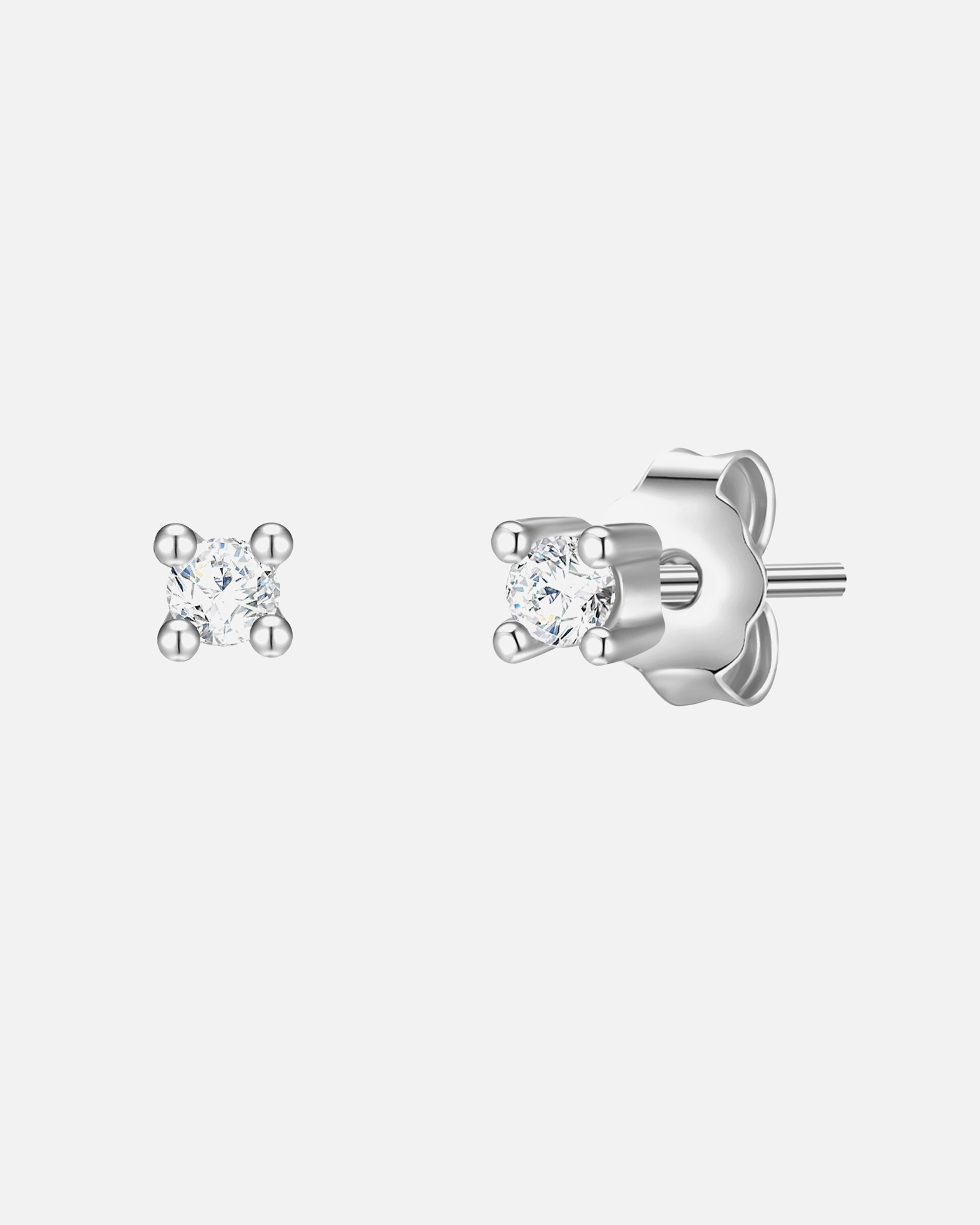 Boucles d'oreilles pour Femme Lulu & Jane Clous d'oreilles en laiton en argent avec zirconium 2,5 mm
